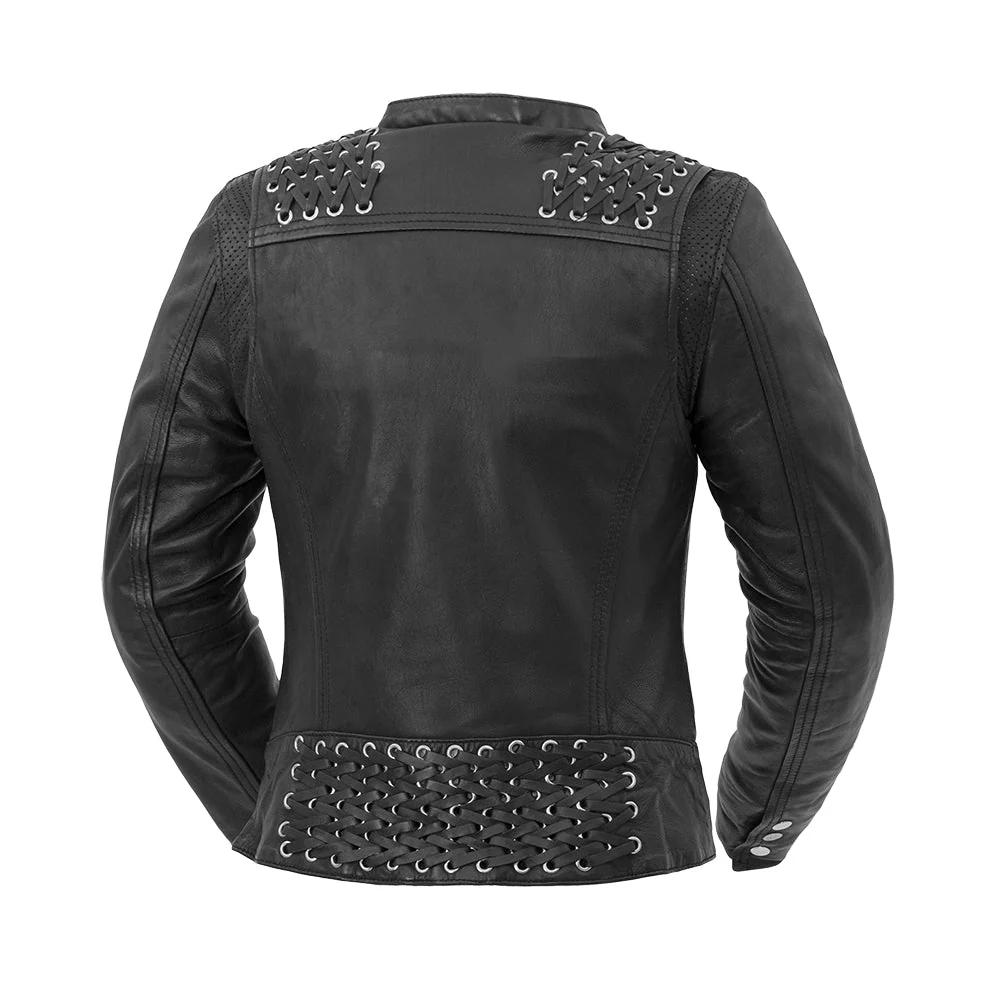 Black Widow - Women's Motorcycle Leather Jacket - Image 3