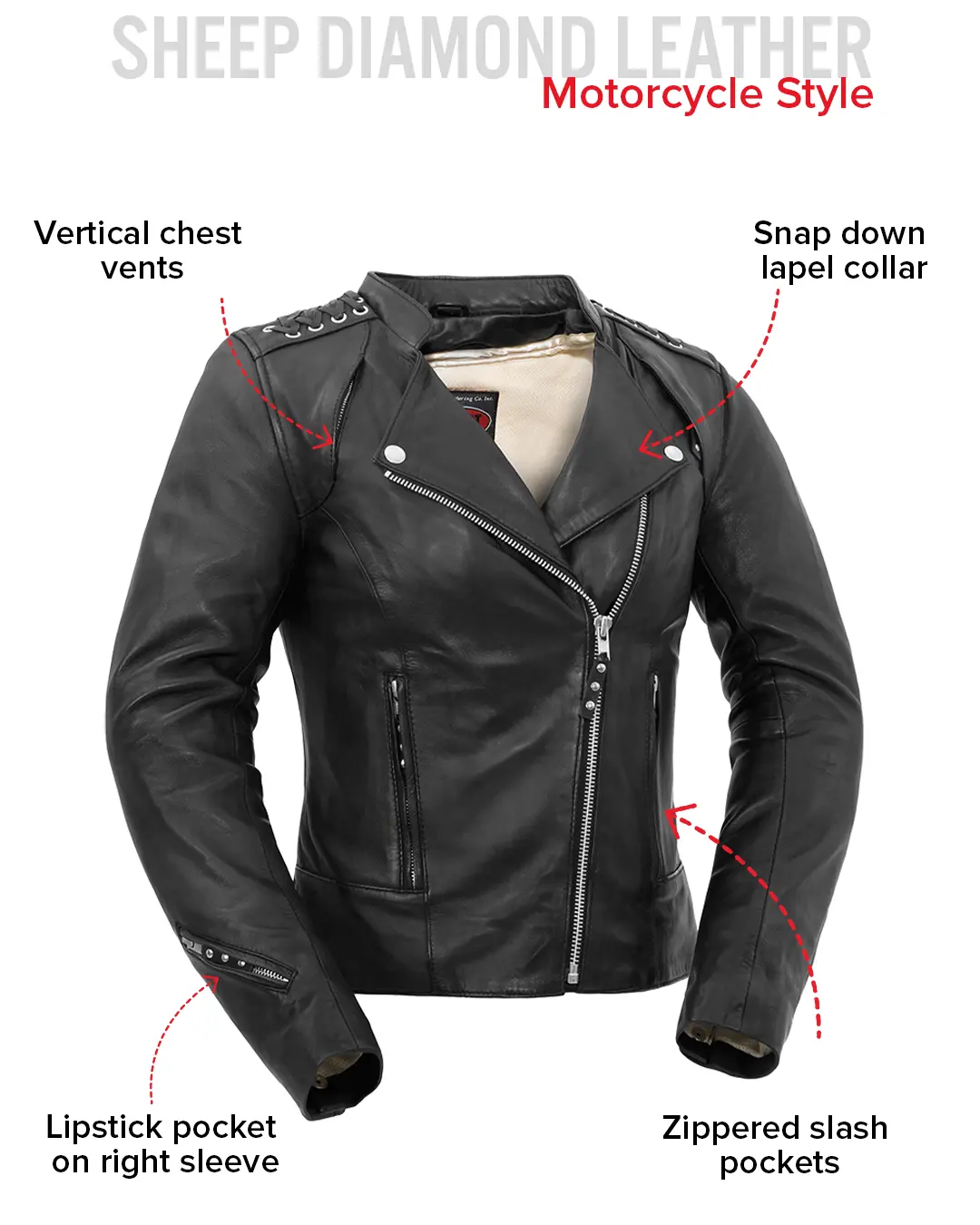 Black Widow - Women's Motorcycle Leather Jacket - Image 6