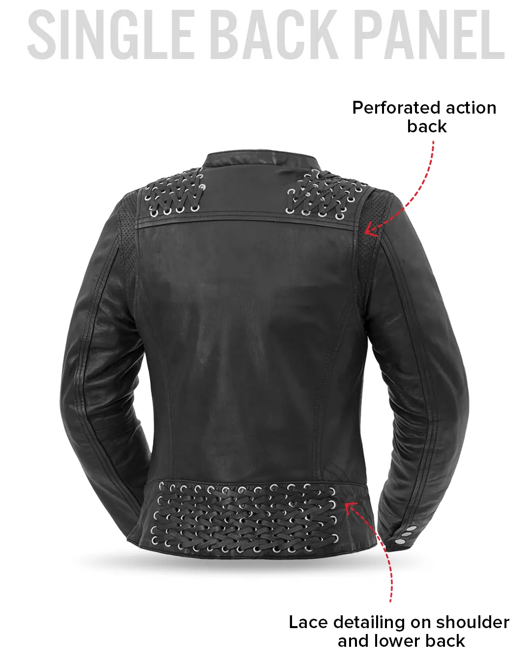 Black Widow - Women's Motorcycle Leather Jacket - Image 7