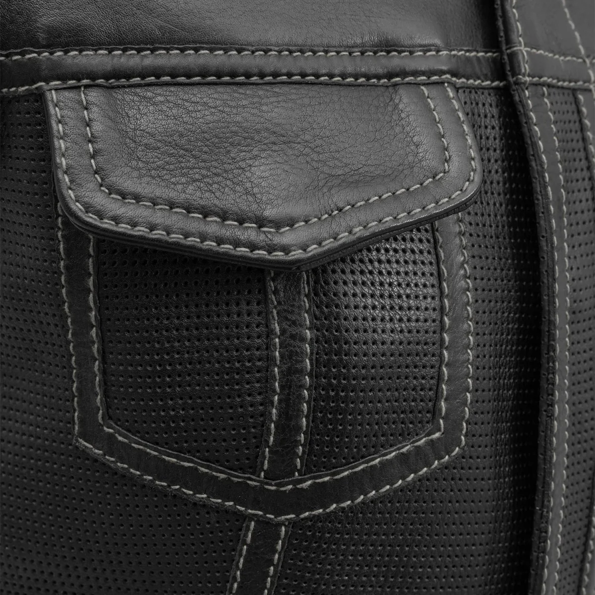 Bonnie Perforated Women's Motorcycle Leather Vest - Image 13