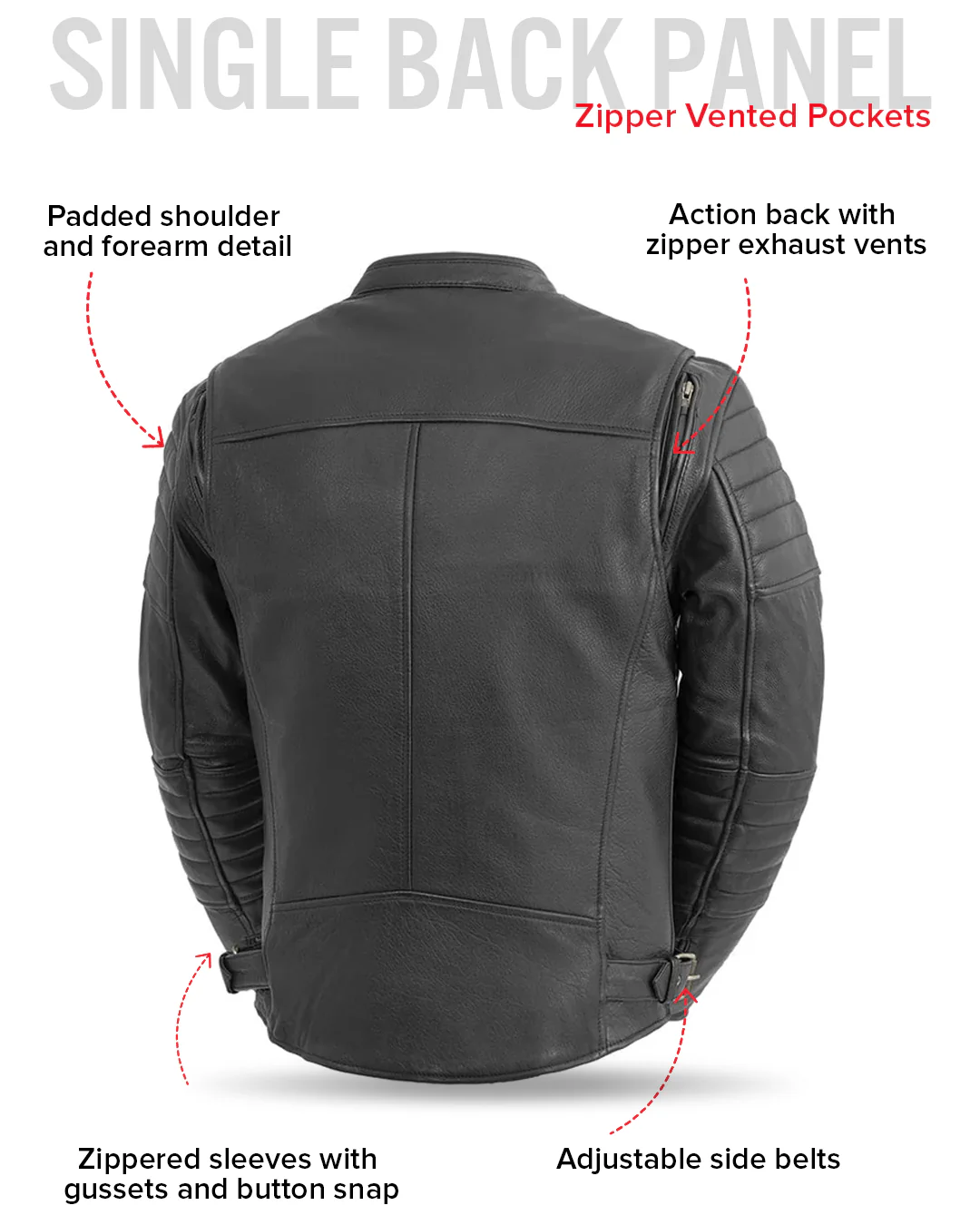 Commuter Men's Motorcycle Leather Jacket - Image 13