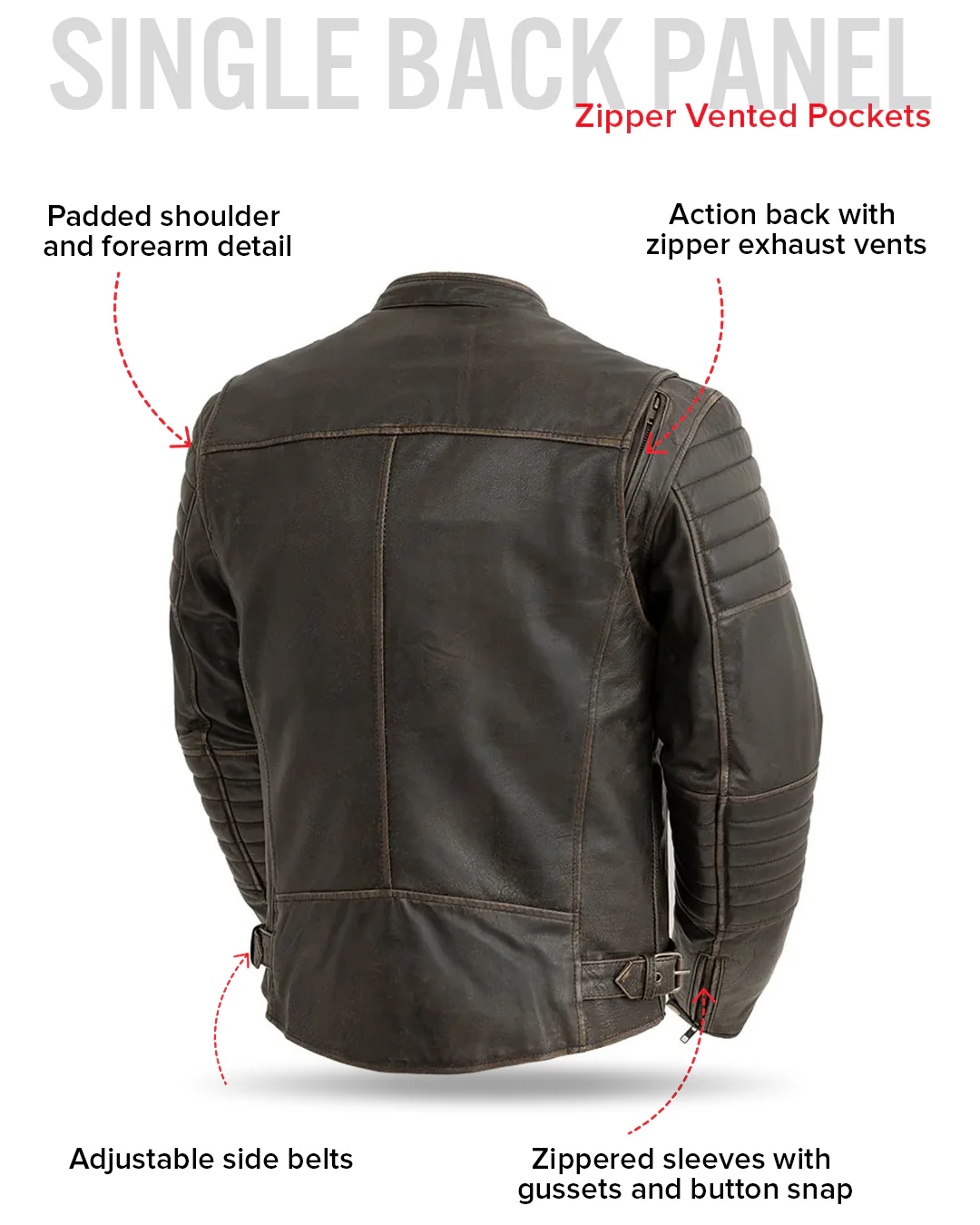 Commuter Men's Motorcycle Leather Jacket - Image 16