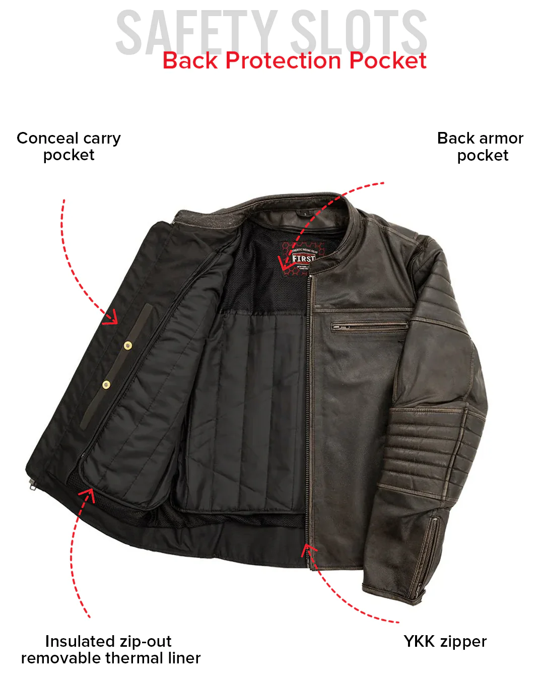 Commuter Men's Motorcycle Leather Jacket - Image 18