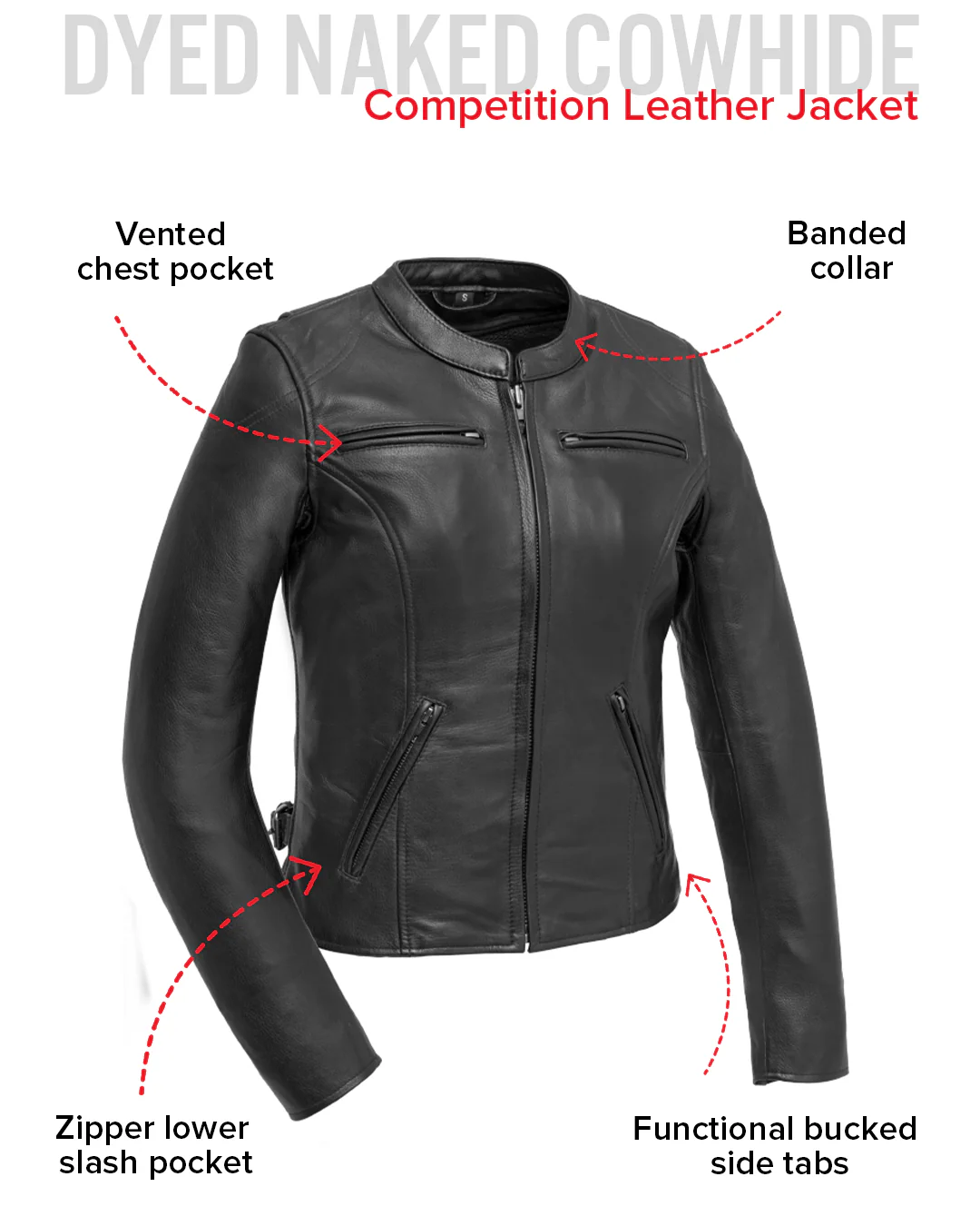 Competition - Women's Motorcycle Leather Jacket - Image 5