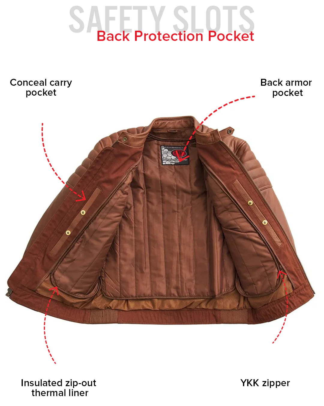 Crusader Men's Motorcycle Leather Jacket - Image 16