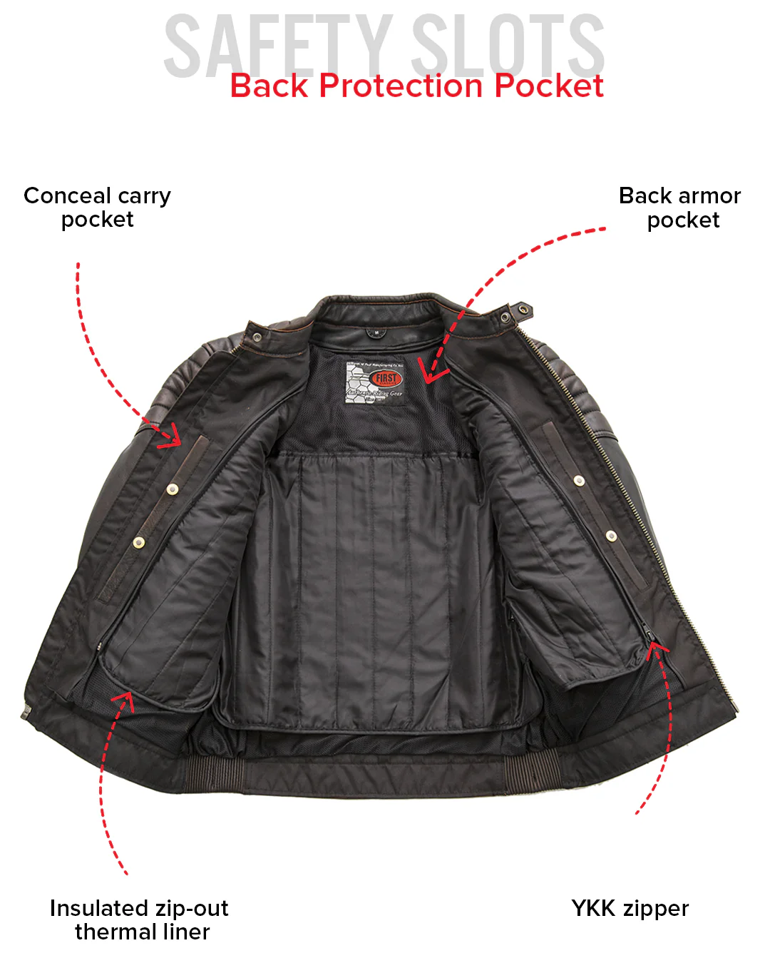 Crusader Men's Motorcycle Leather Jacket - Image 19