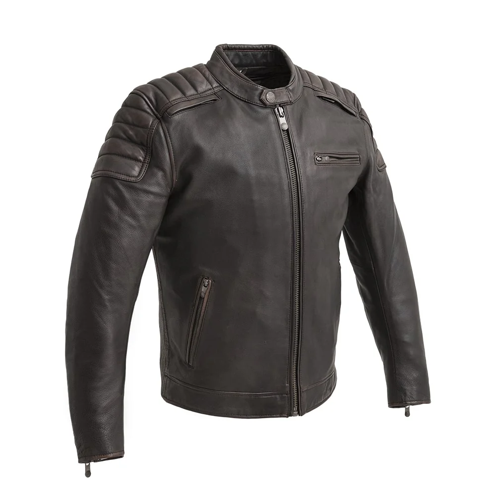 Crusader Men's Motorcycle Leather Jacket - Image 8