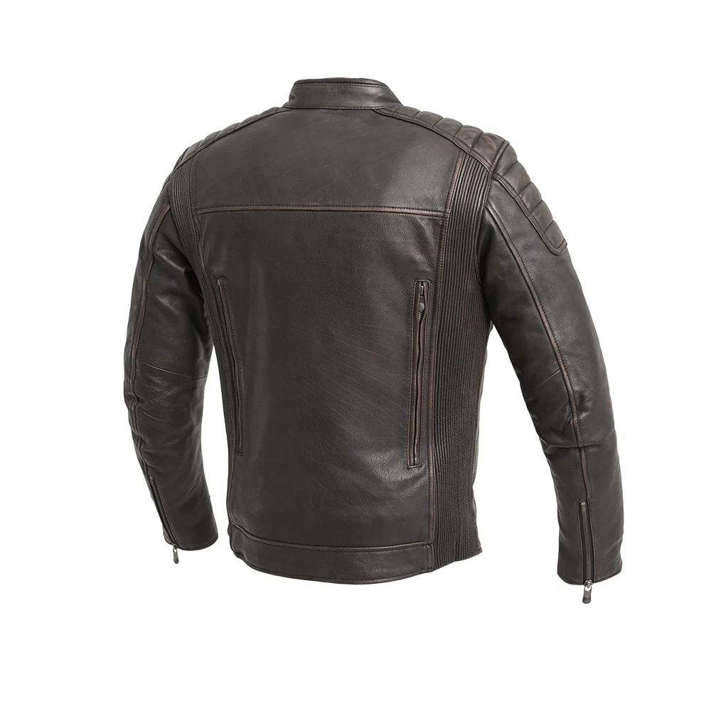 Crusader Men's Motorcycle Leather Jacket - Image 9