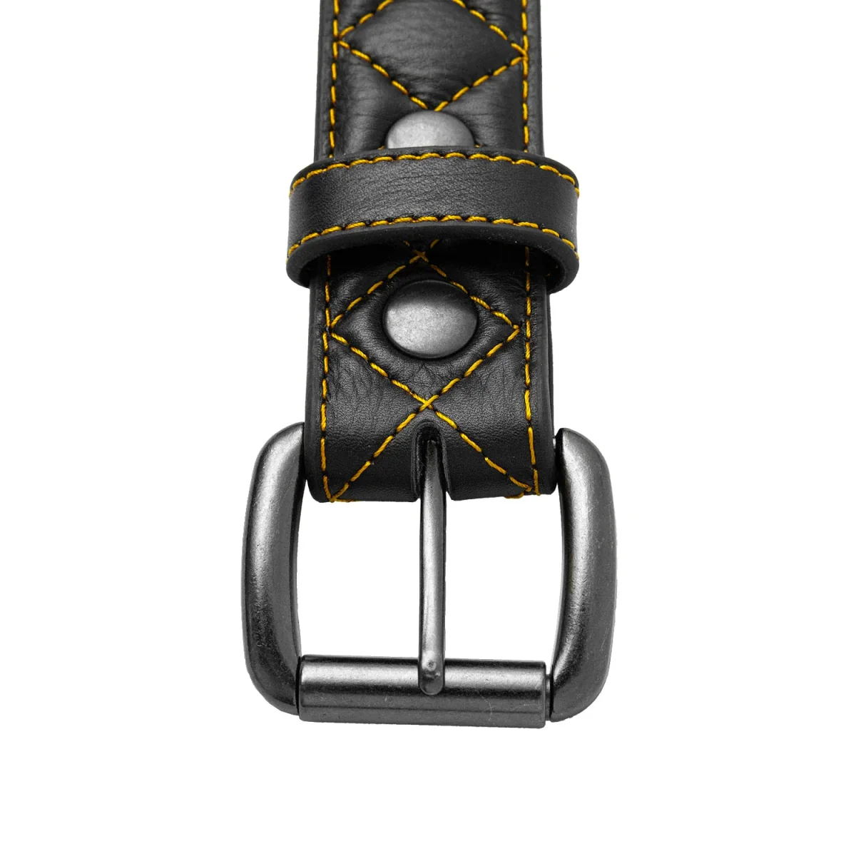 Diamond Quilted Leather Belt - Image 10