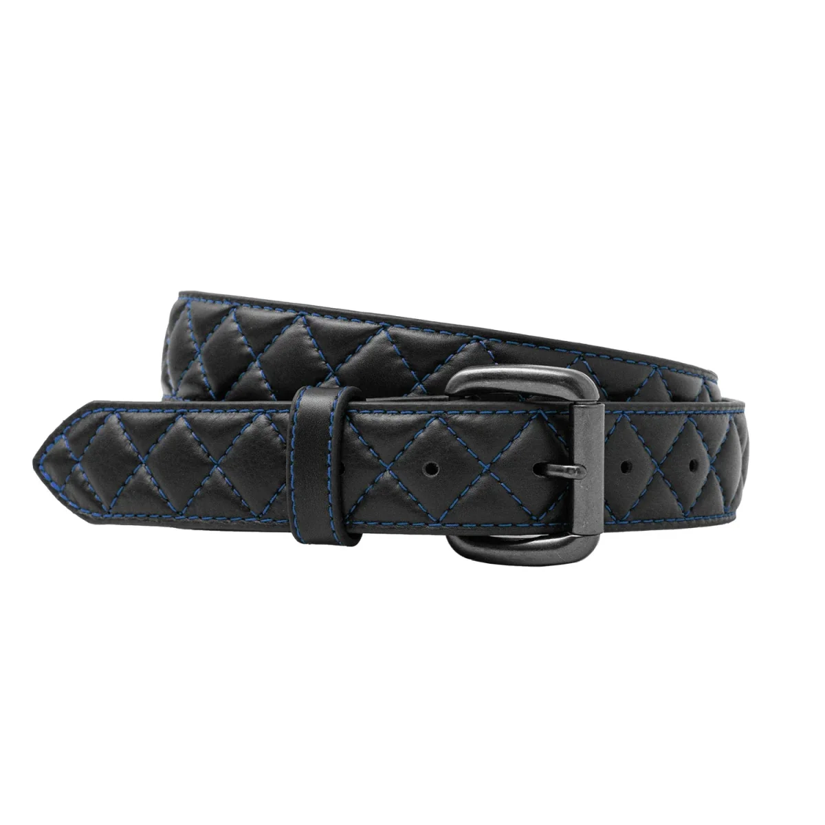 Diamond Quilted Leather Belt - Image 12