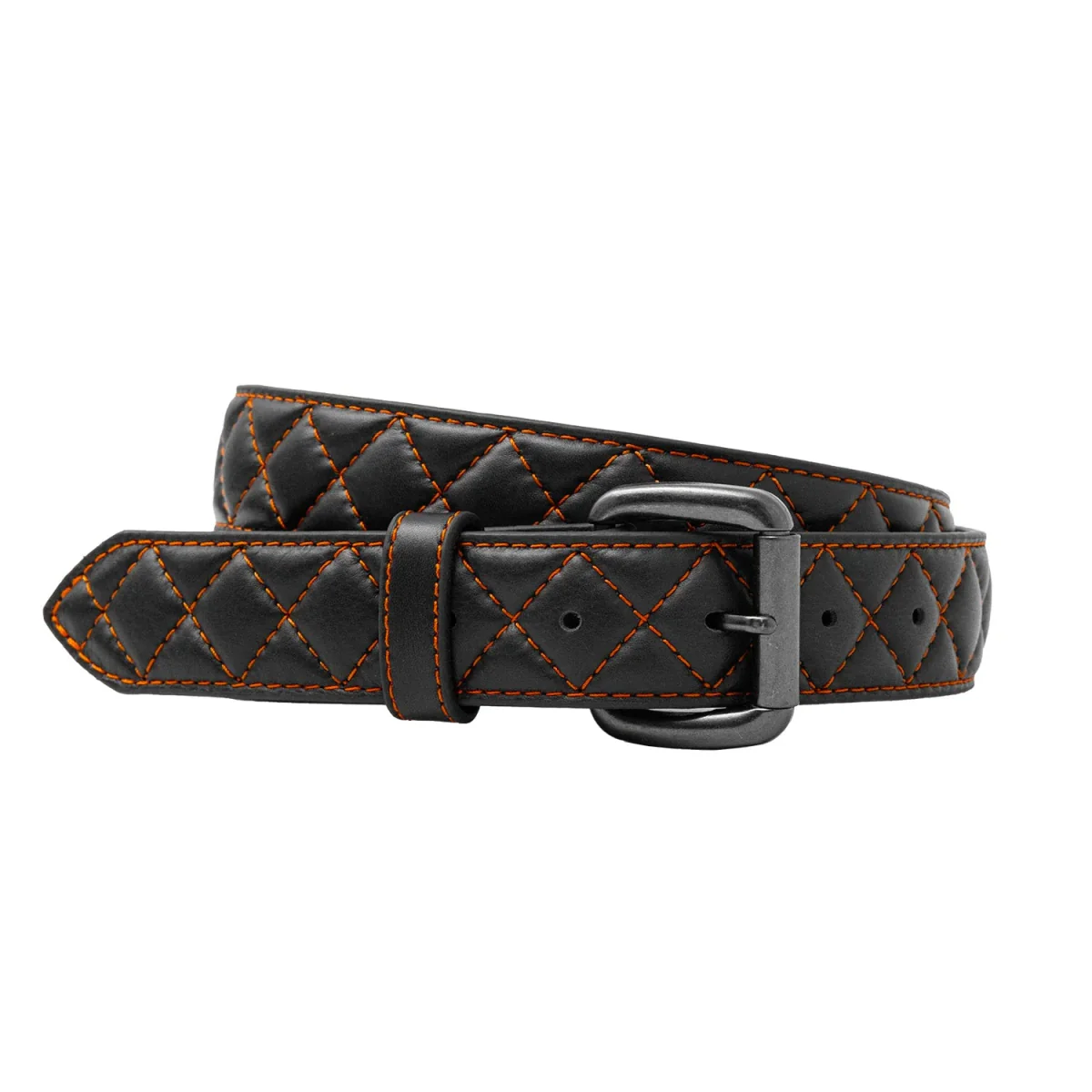 Diamond Quilted Leather Belt - Image 15