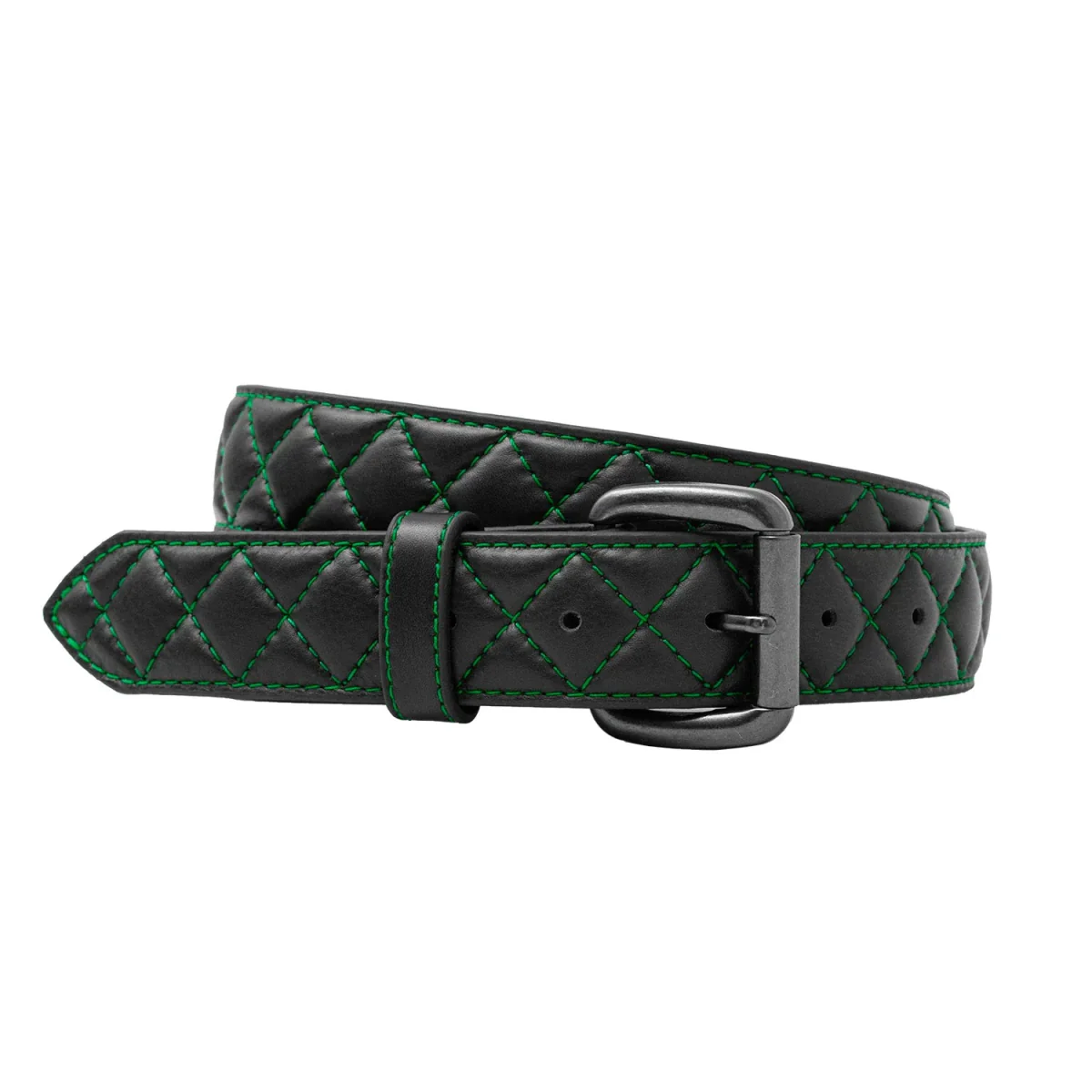 Diamond Quilted Leather Belt - Image 18