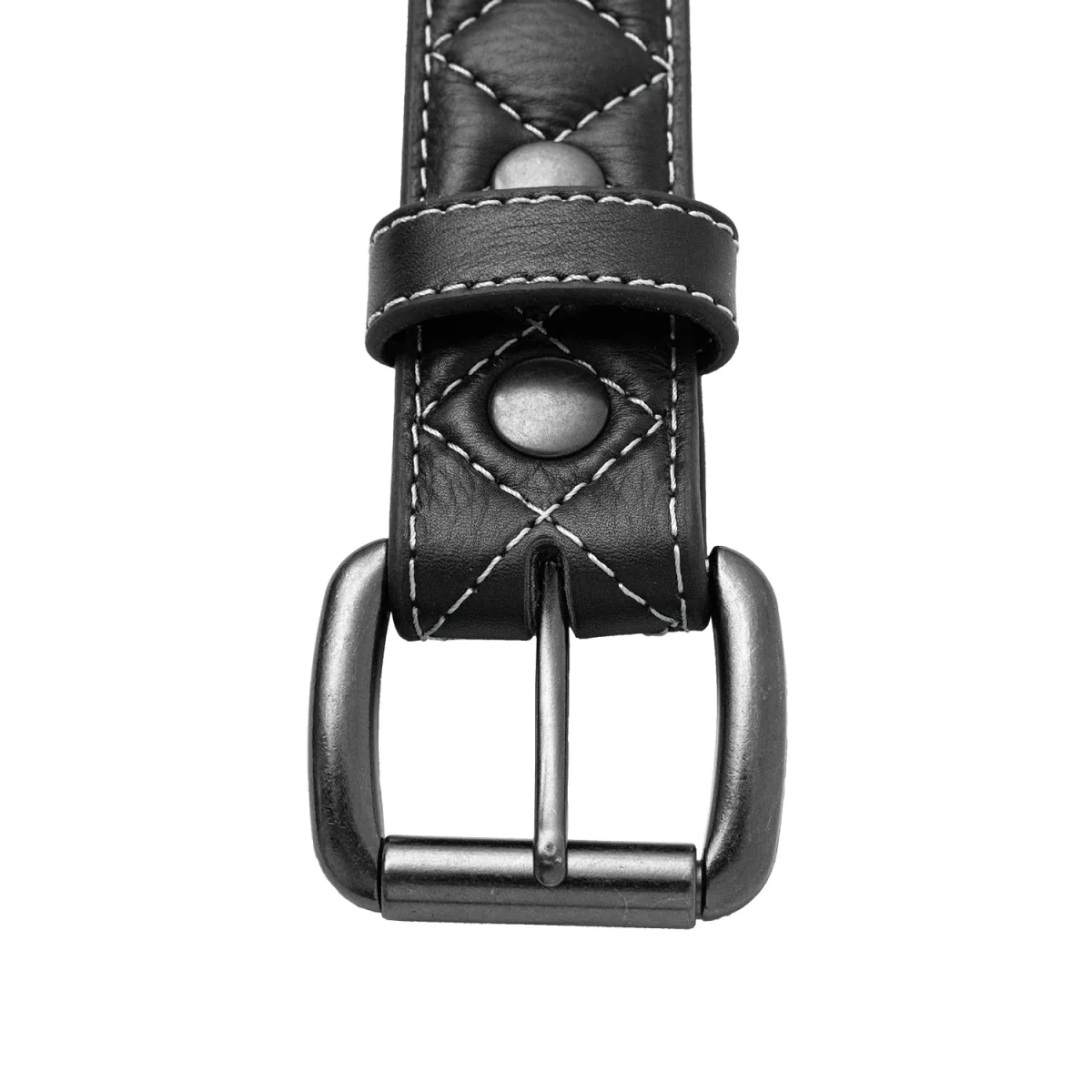 Diamond Quilted Leather Belt - Image 4