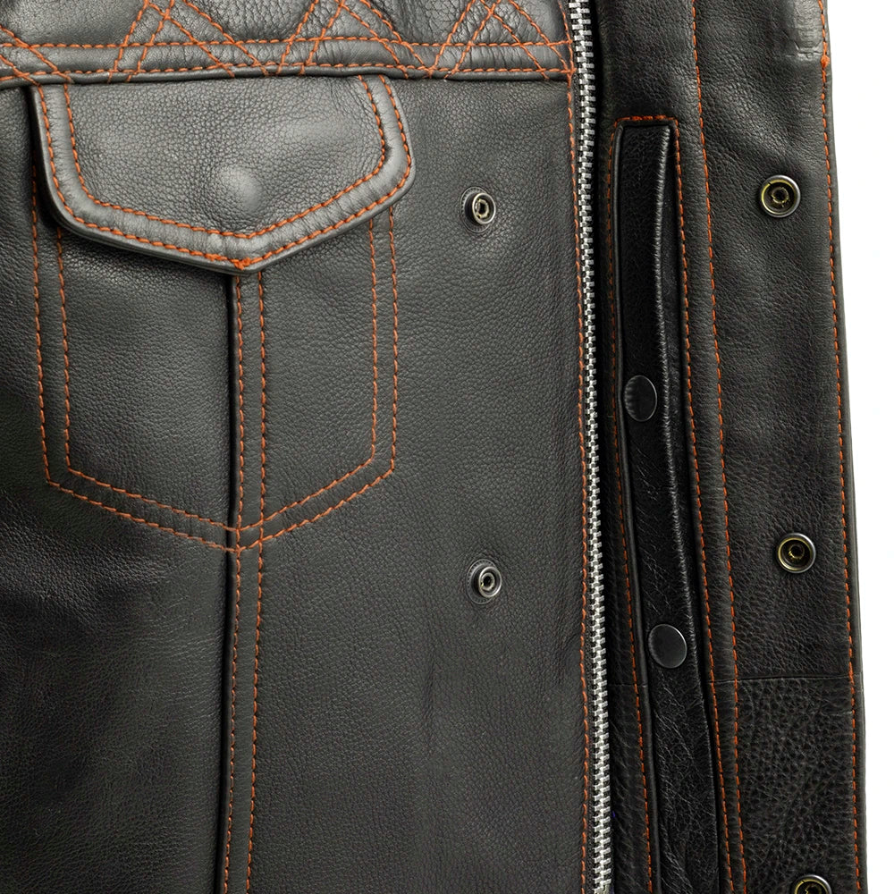 Downside Men's Motorcycle Leather Vest - Image 30