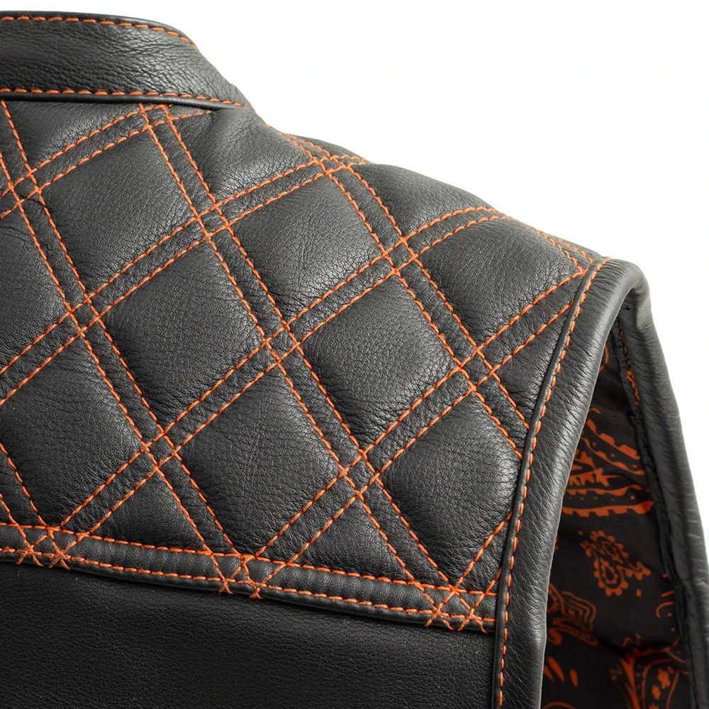 Downside Men's Motorcycle Leather Vest - Image 33