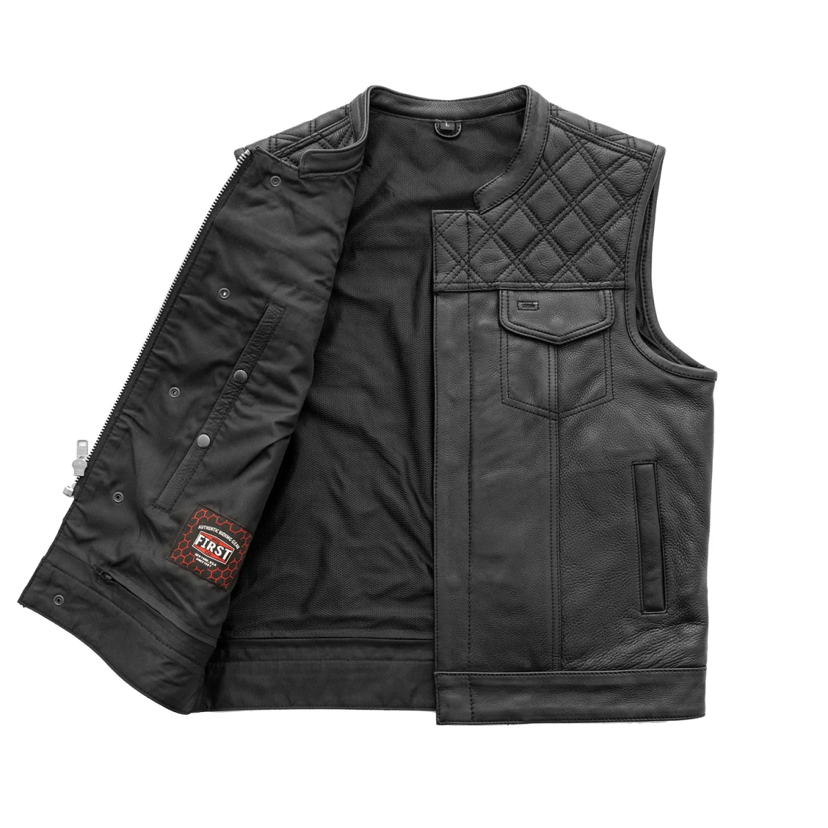 Downside Men's Motorcycle Leather Vest - Image 3
