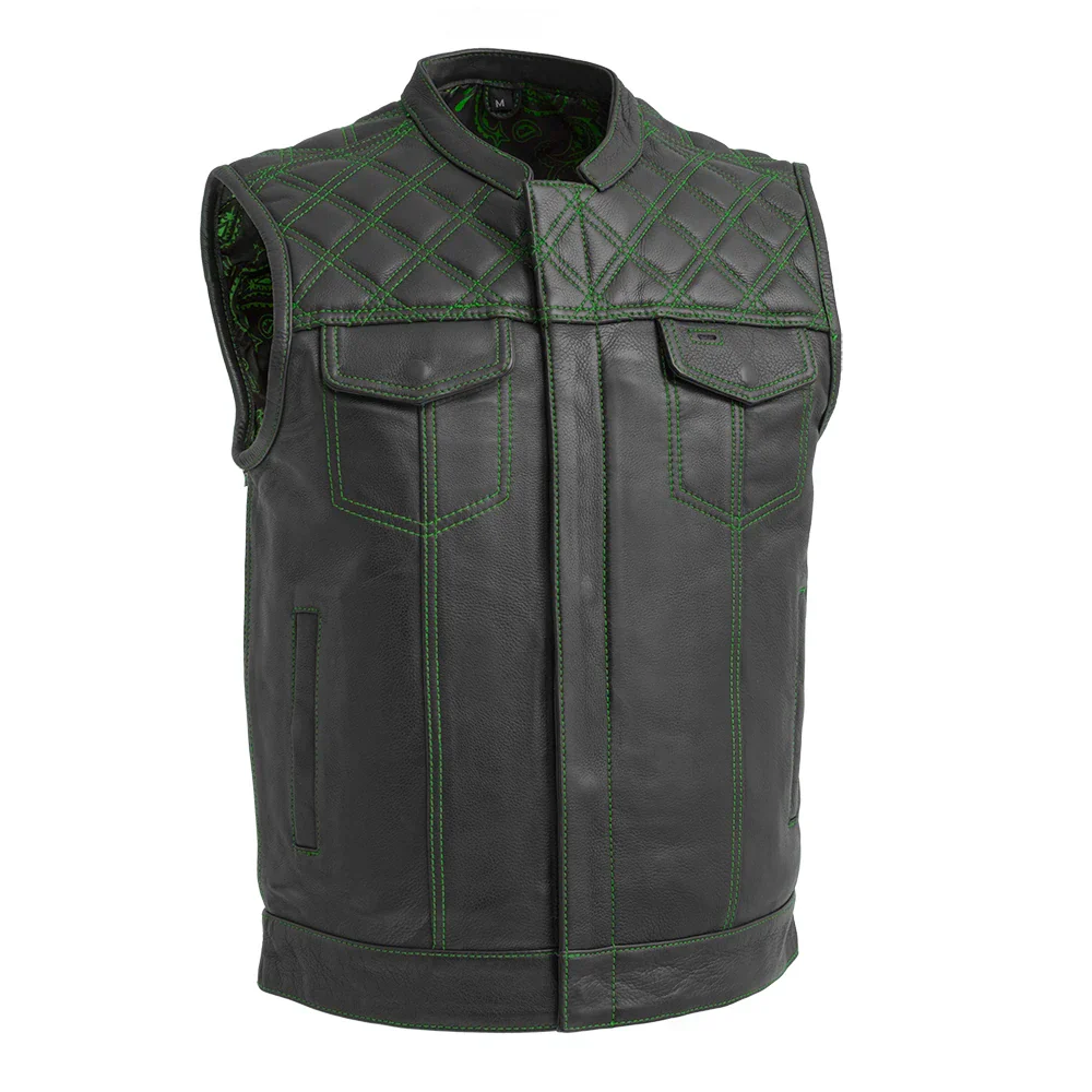 Downside Men's Motorcycle Leather Vest - Image 22