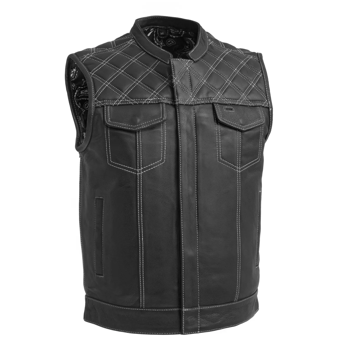 Downside Men's Motorcycle Leather Vest - Image 11