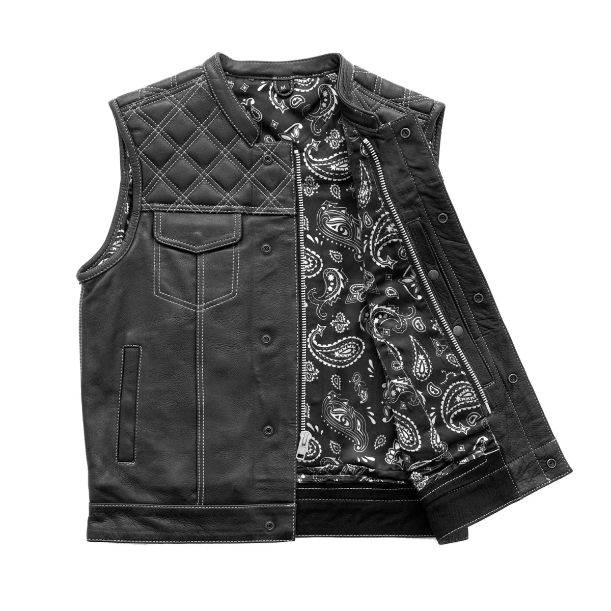Downside Men's Motorcycle Leather Vest - Image 13