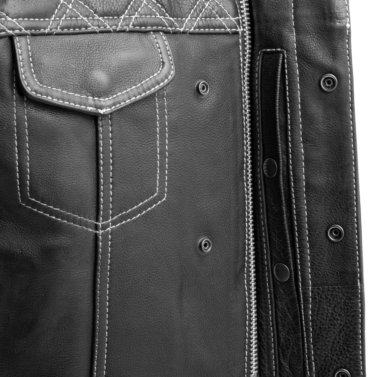 Downside Men's Motorcycle Leather Vest - Image 14
