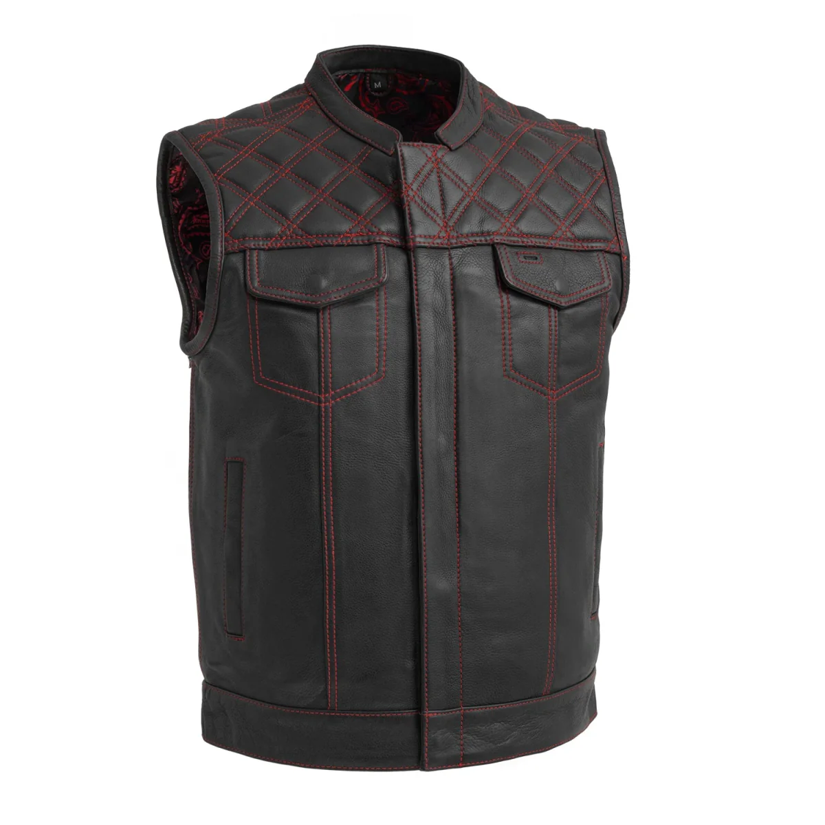 Downside Men's Motorcycle Leather Vest - Image 16