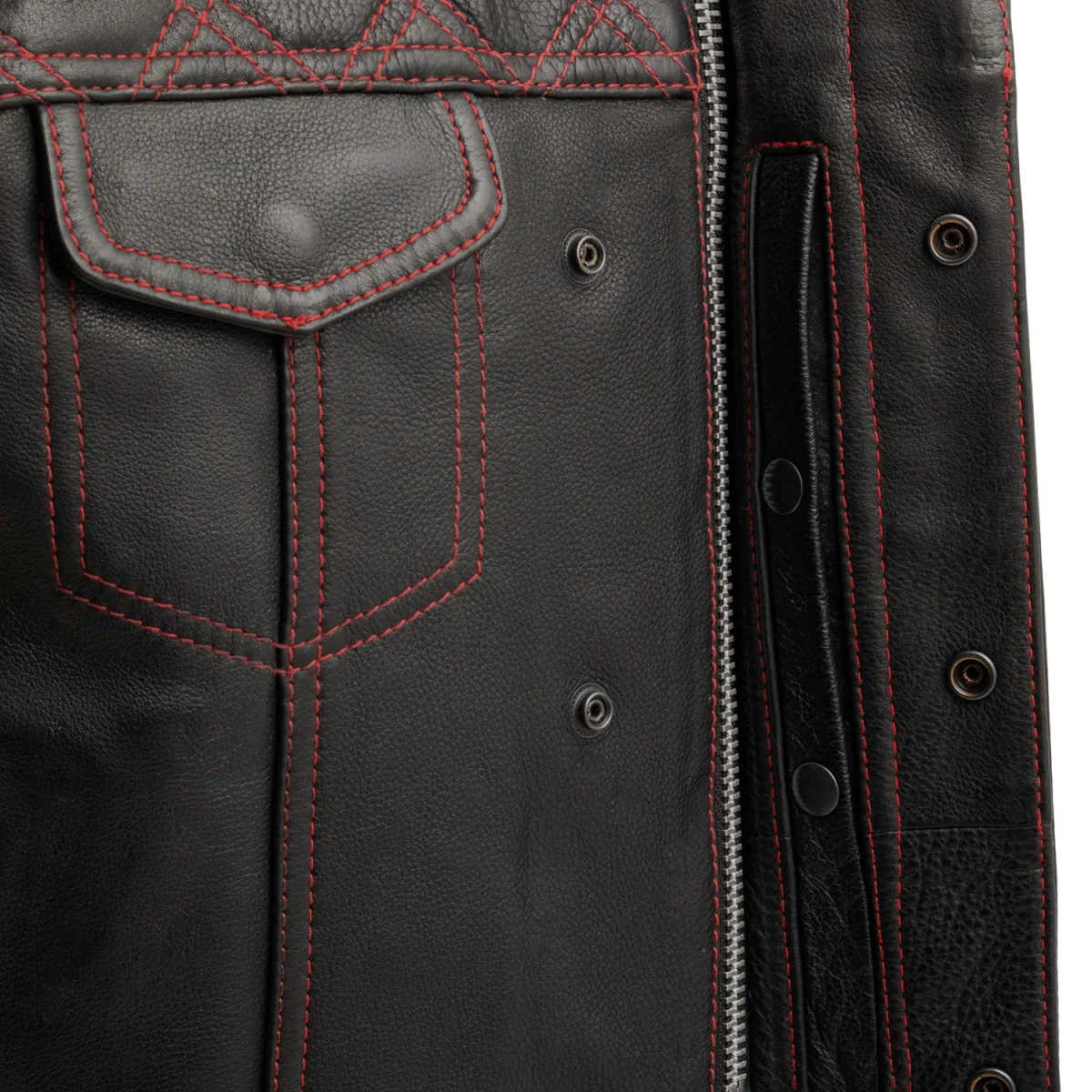 Downside Men's Motorcycle Leather Vest - Image 21