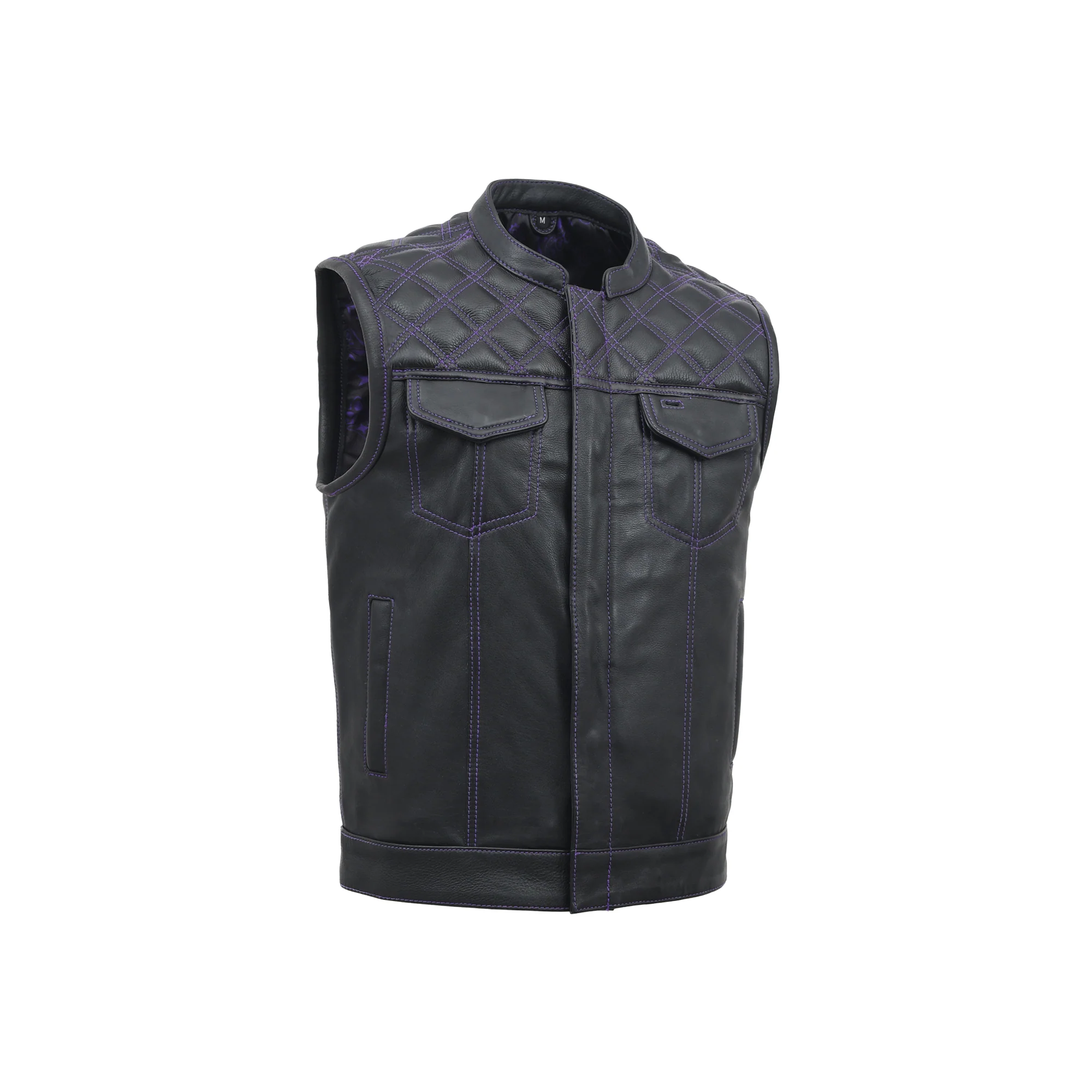 Downside Men's Motorcycle Leather Vest - Image 34