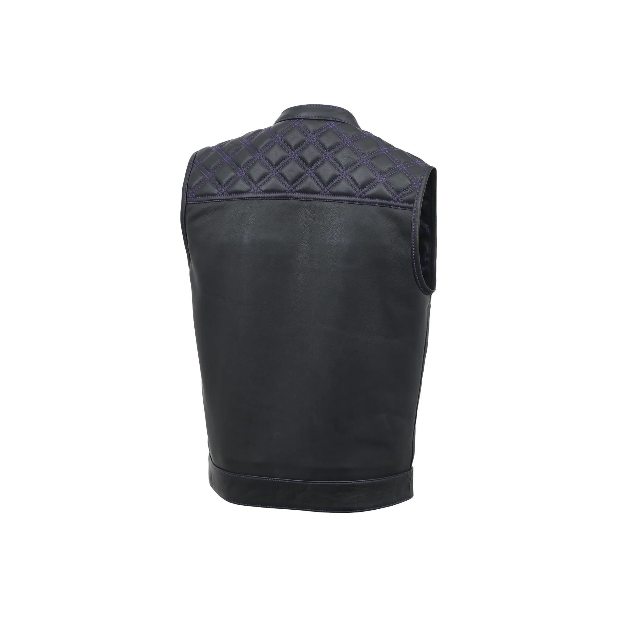 Downside Men's Motorcycle Leather Vest - Image 37