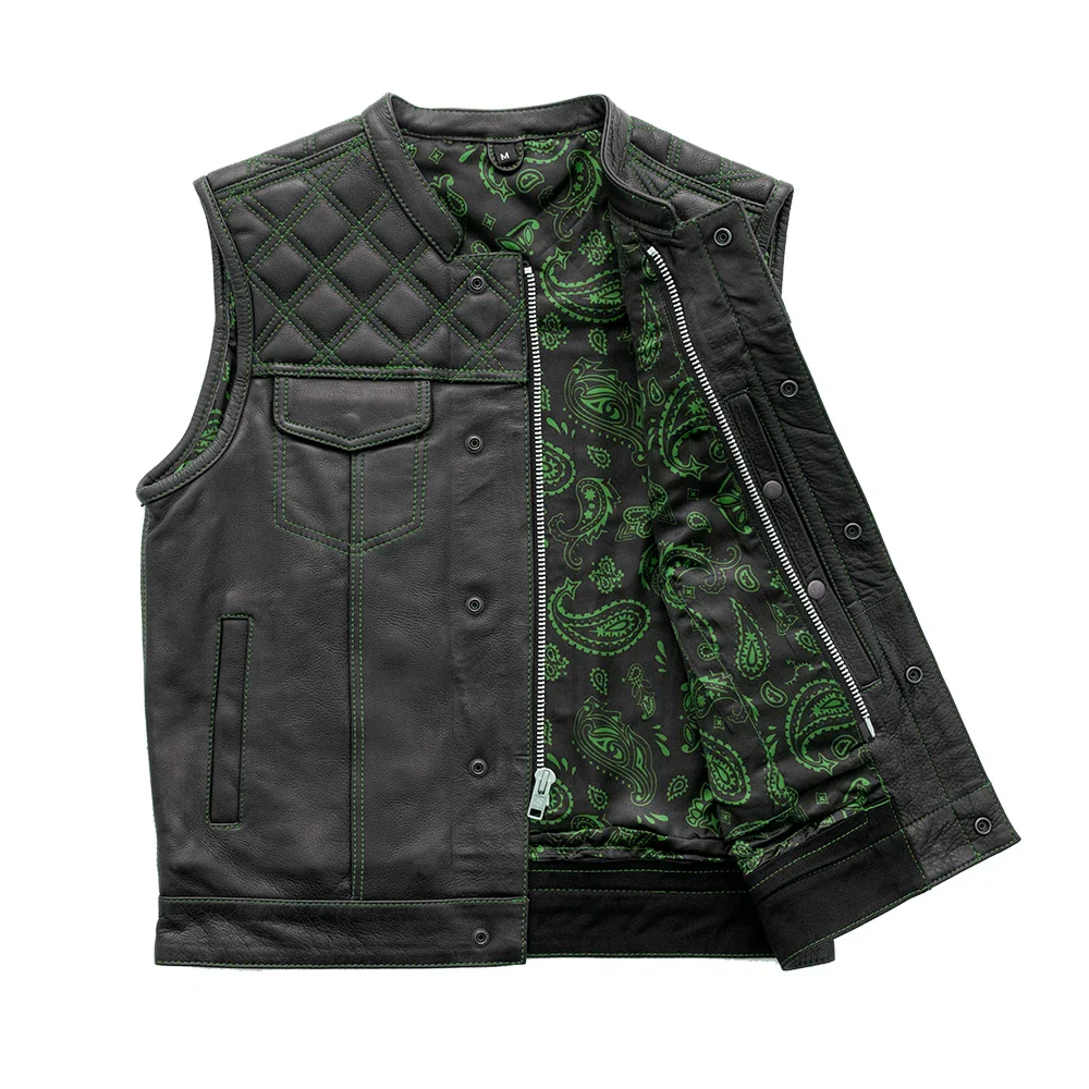 Downside Men's Motorcycle Leather Vest - Image 26