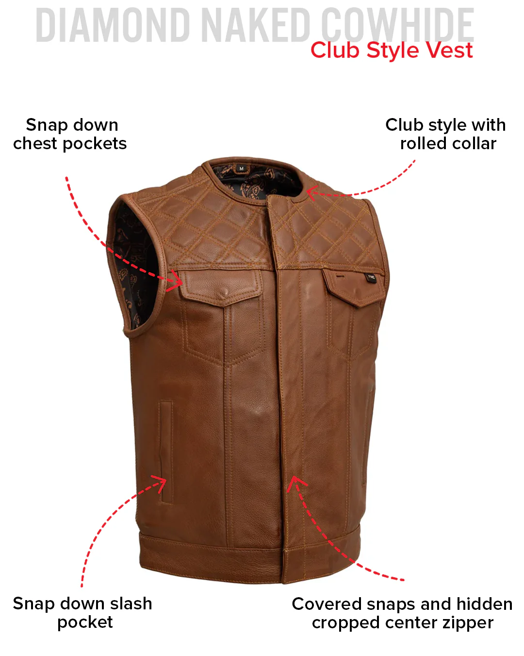 Dust Devil Men's Motorcycle Leather Vest (limited edition) - Image 6