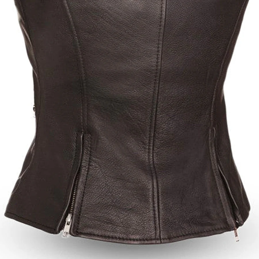 Fairmont Women's Motorcycle Leather Vest - Image 4