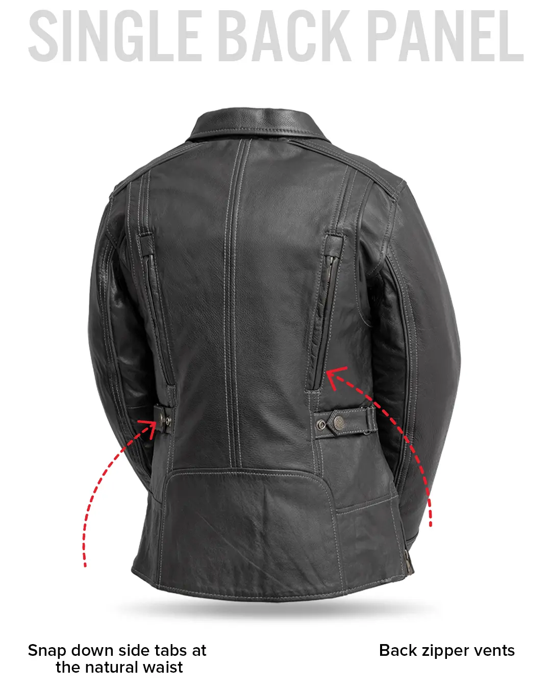 Free Spirit - Women's Motorcycle Leather Jacket - Image 8