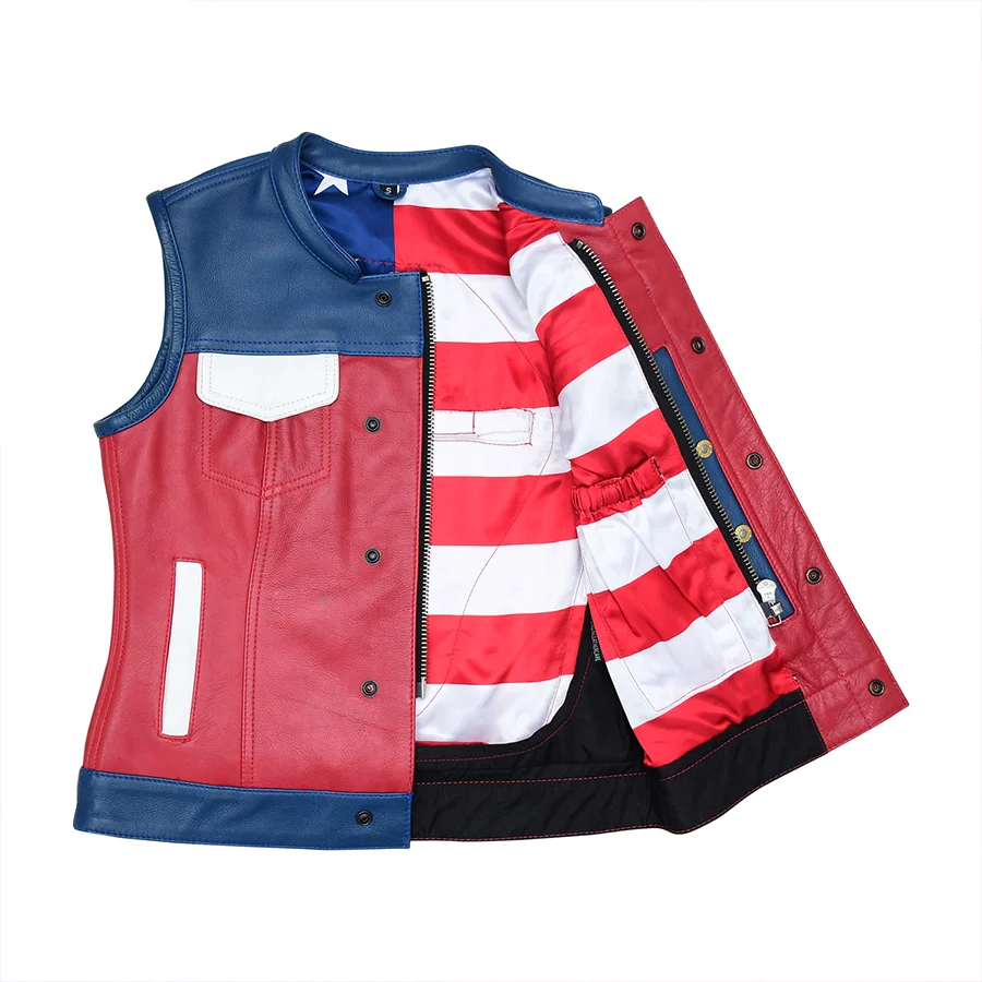 Freedom Belle Women's Motorcycle Leather Vest - Image 8