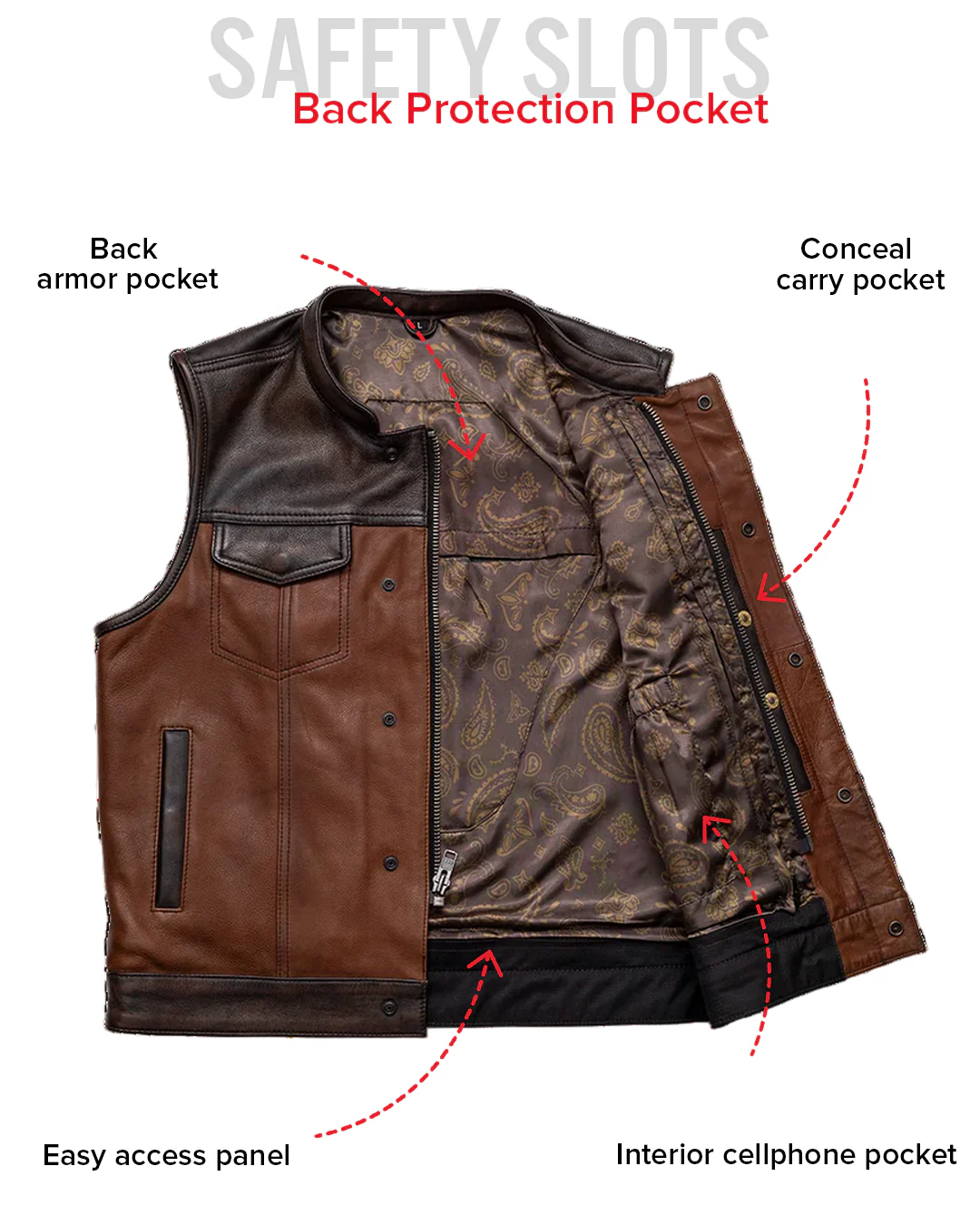 Gunner Men's Leather Motorcycle Vest (Limited Edition) - Image 6