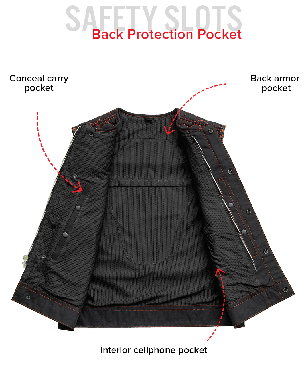 Hornet Moto Mesh Men's Club Style Vest - Image 20