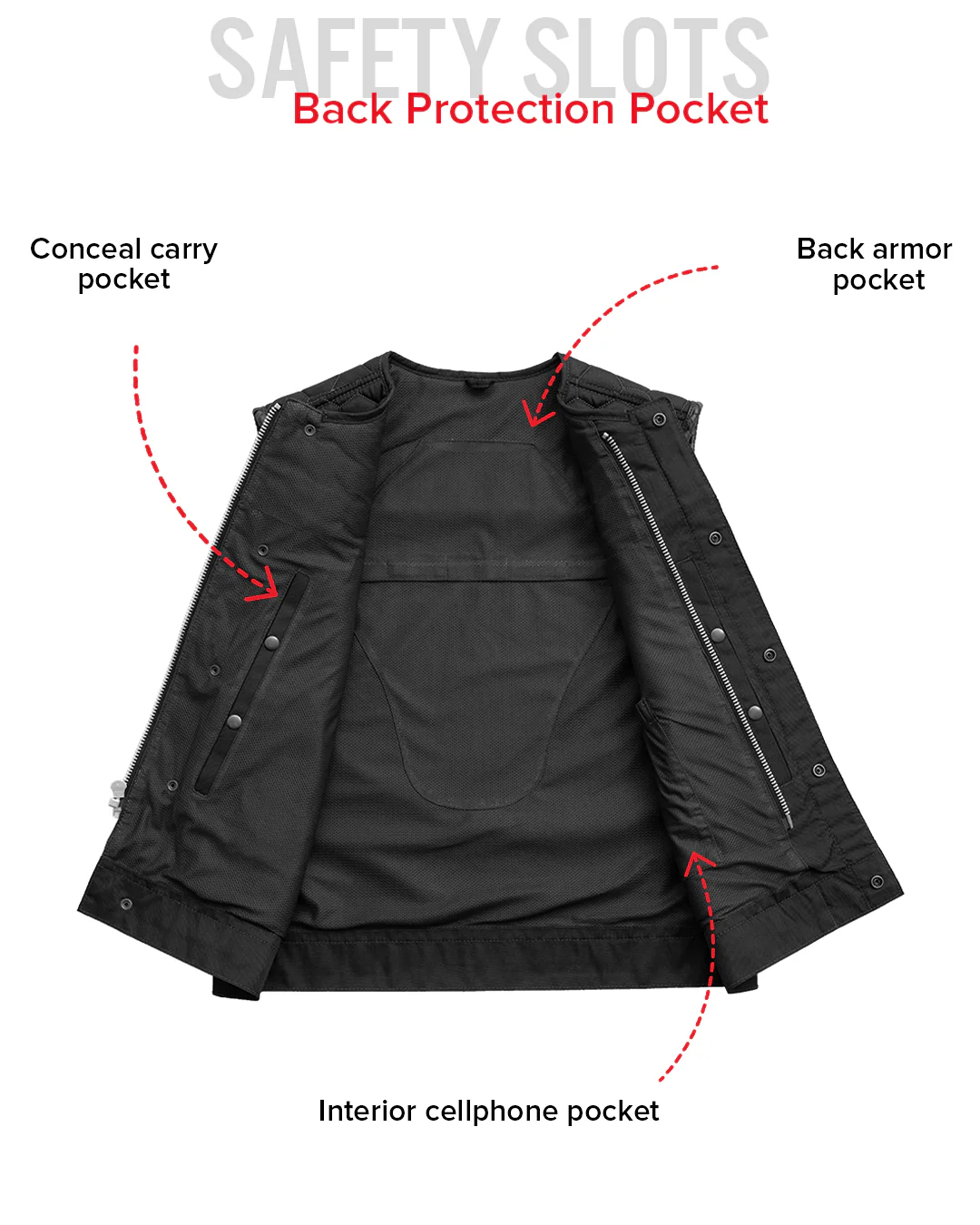 Hornet Moto Mesh Men's Club Style Vest - Image 22