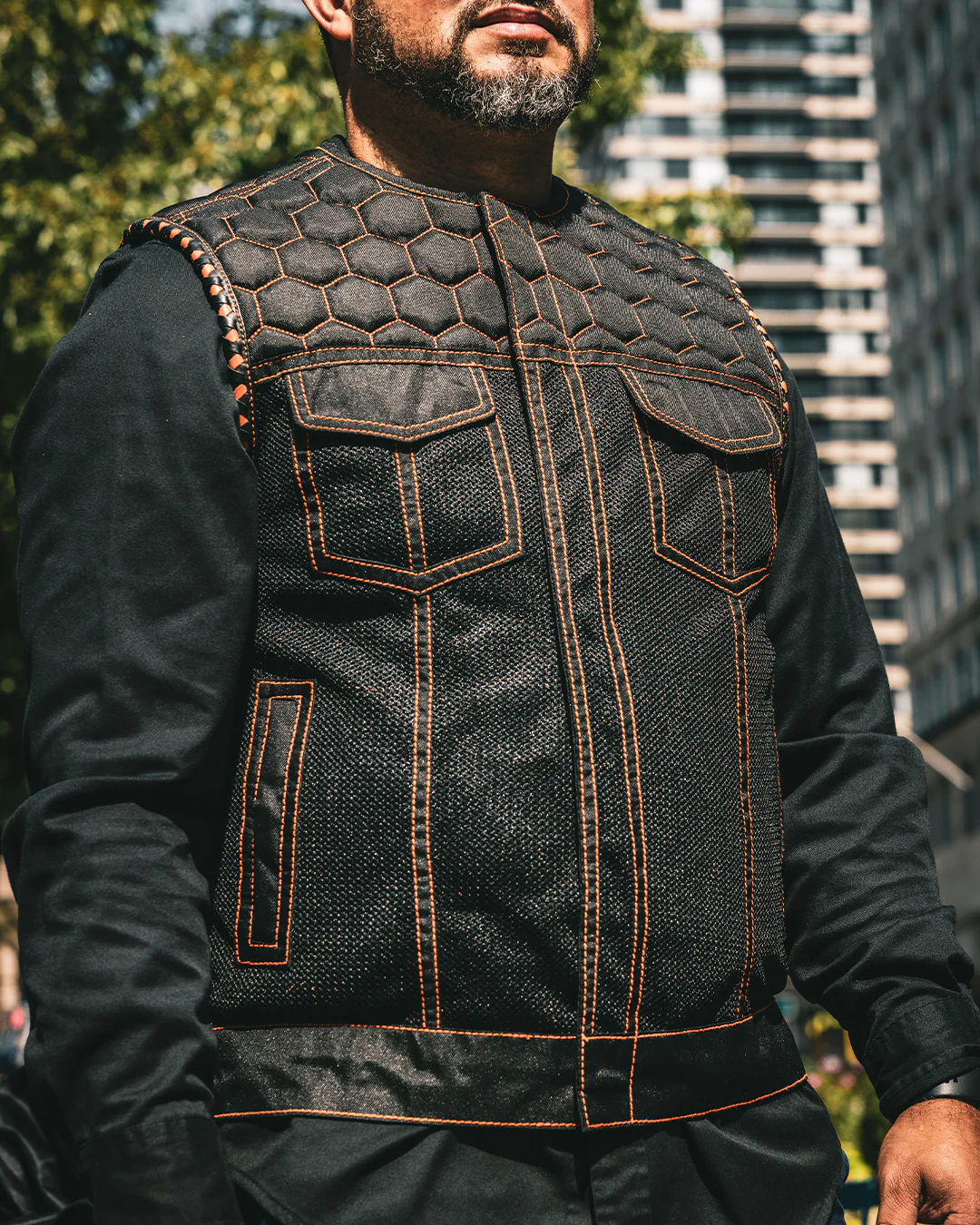 Hornet Moto Mesh Men's Club Style Vest - Image 28