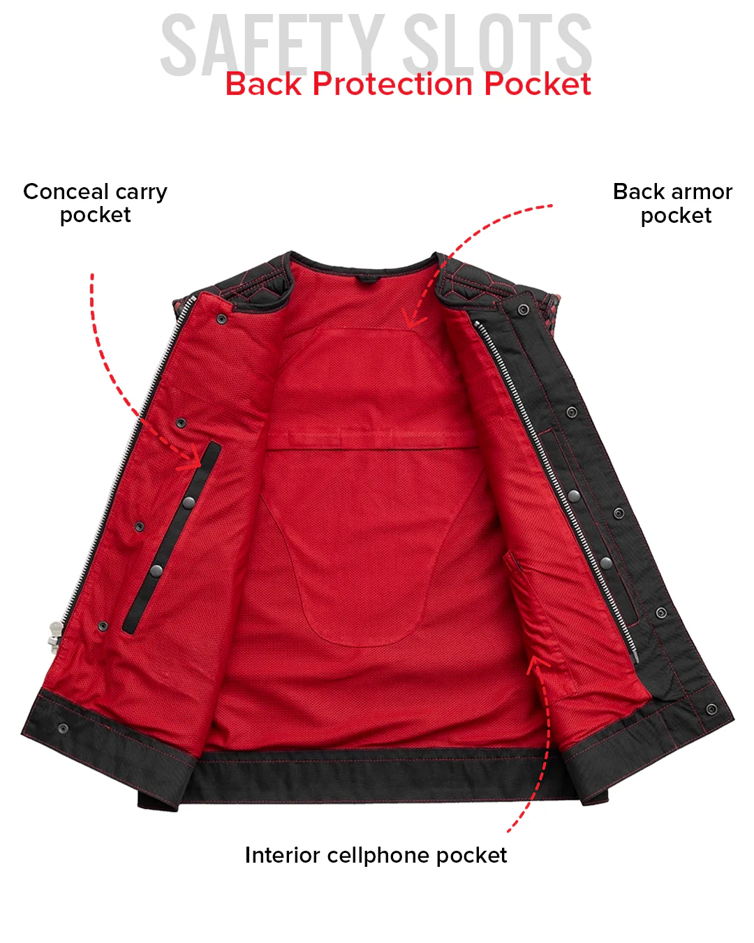 Hornet Moto Mesh Men's Club Style Vest - Image 31