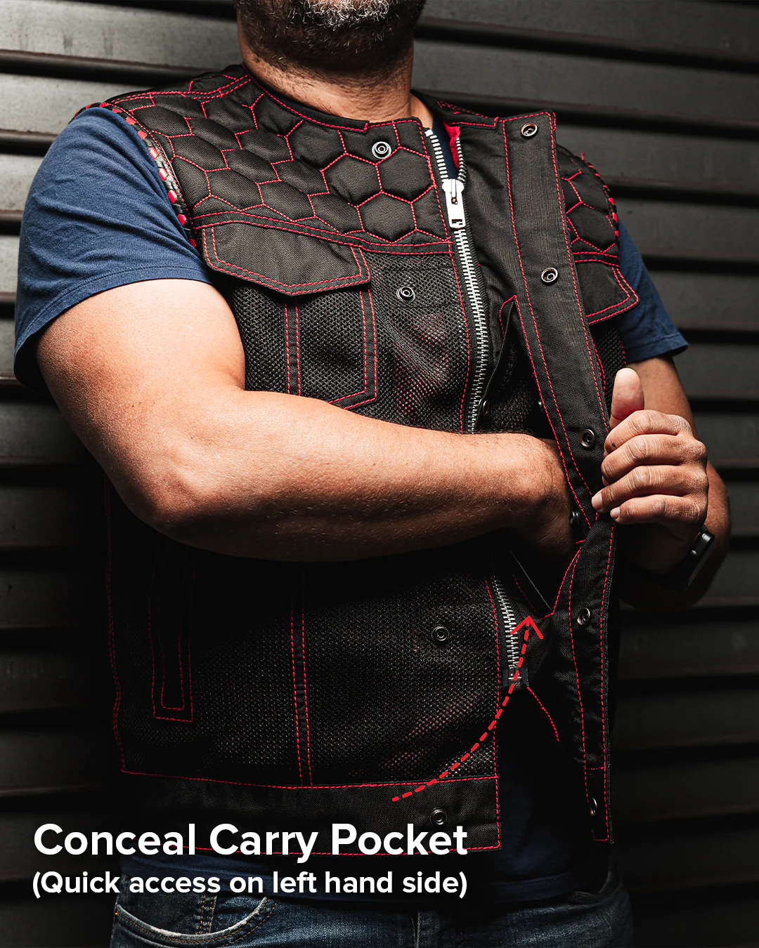 Hornet Moto Mesh Men's Club Style Vest - Image 32