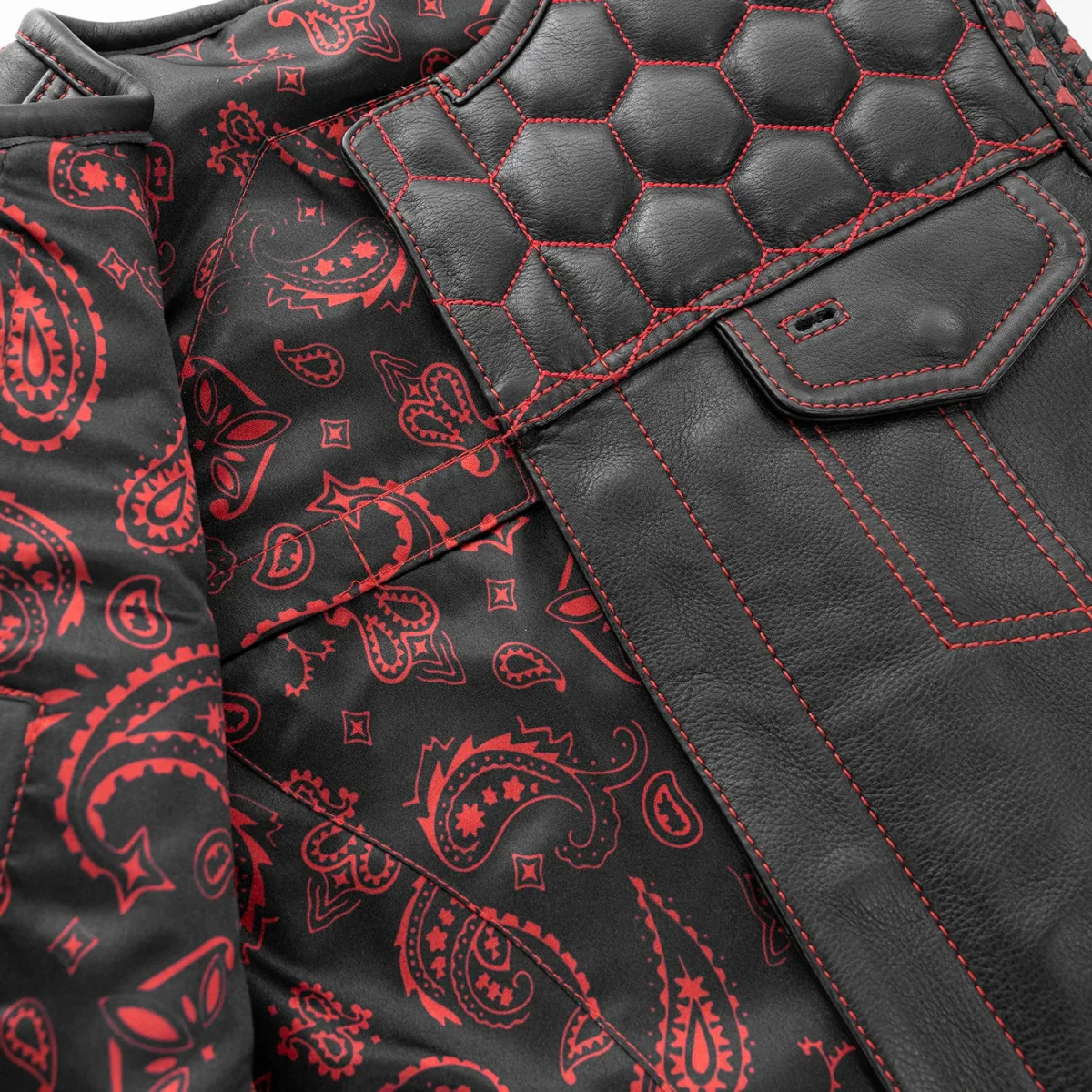 Hornet Men's Club Style Leather Vest - Image 15