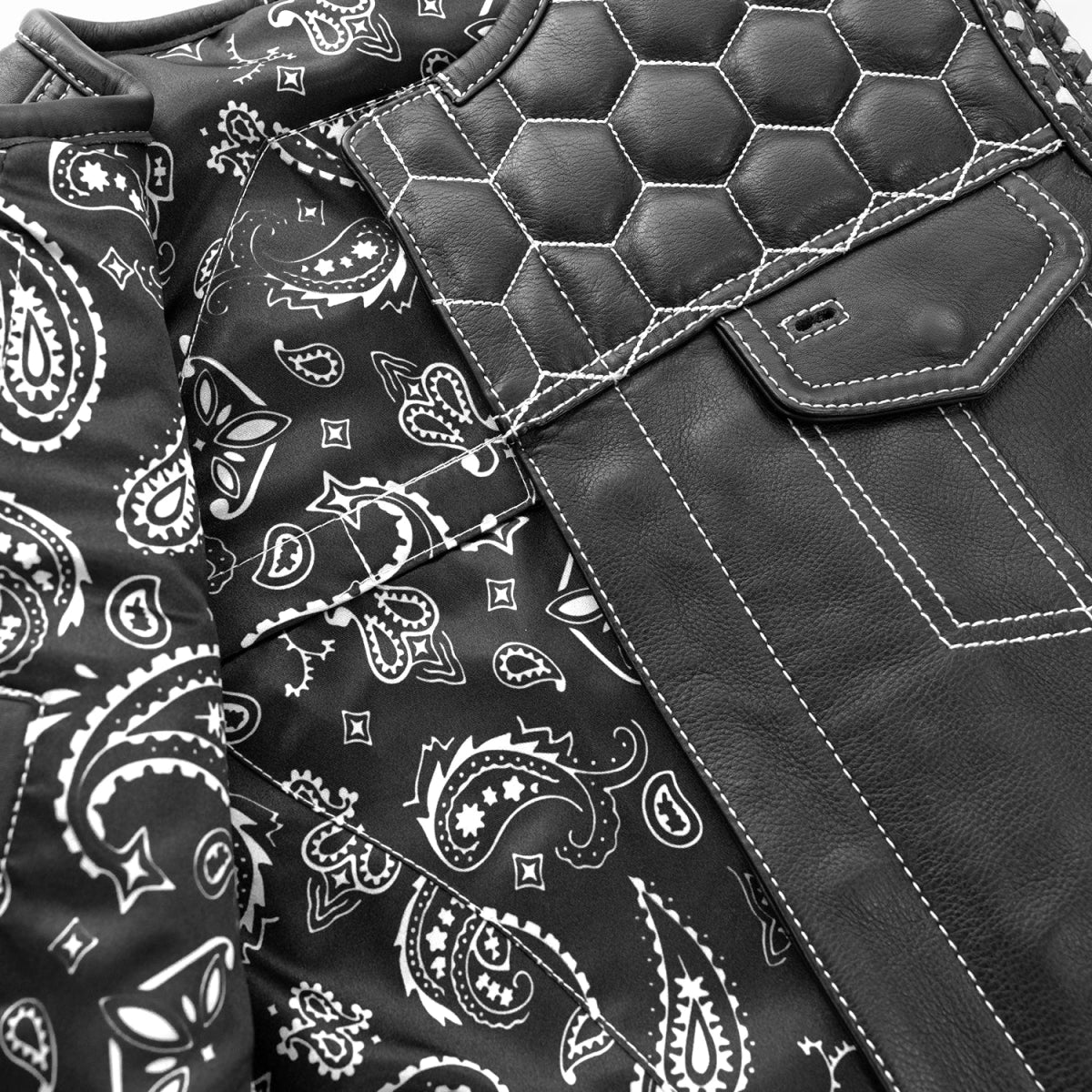 Hornet Men's Club Style Leather Vest - Image 5