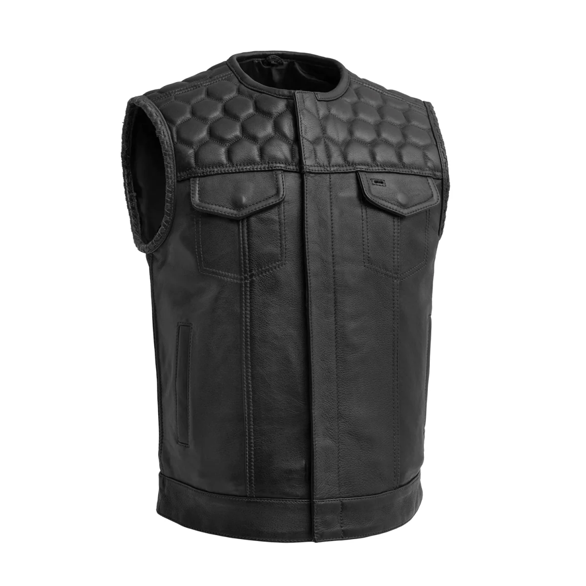 Hornet Men's Club Style Leather Vest - Image 6