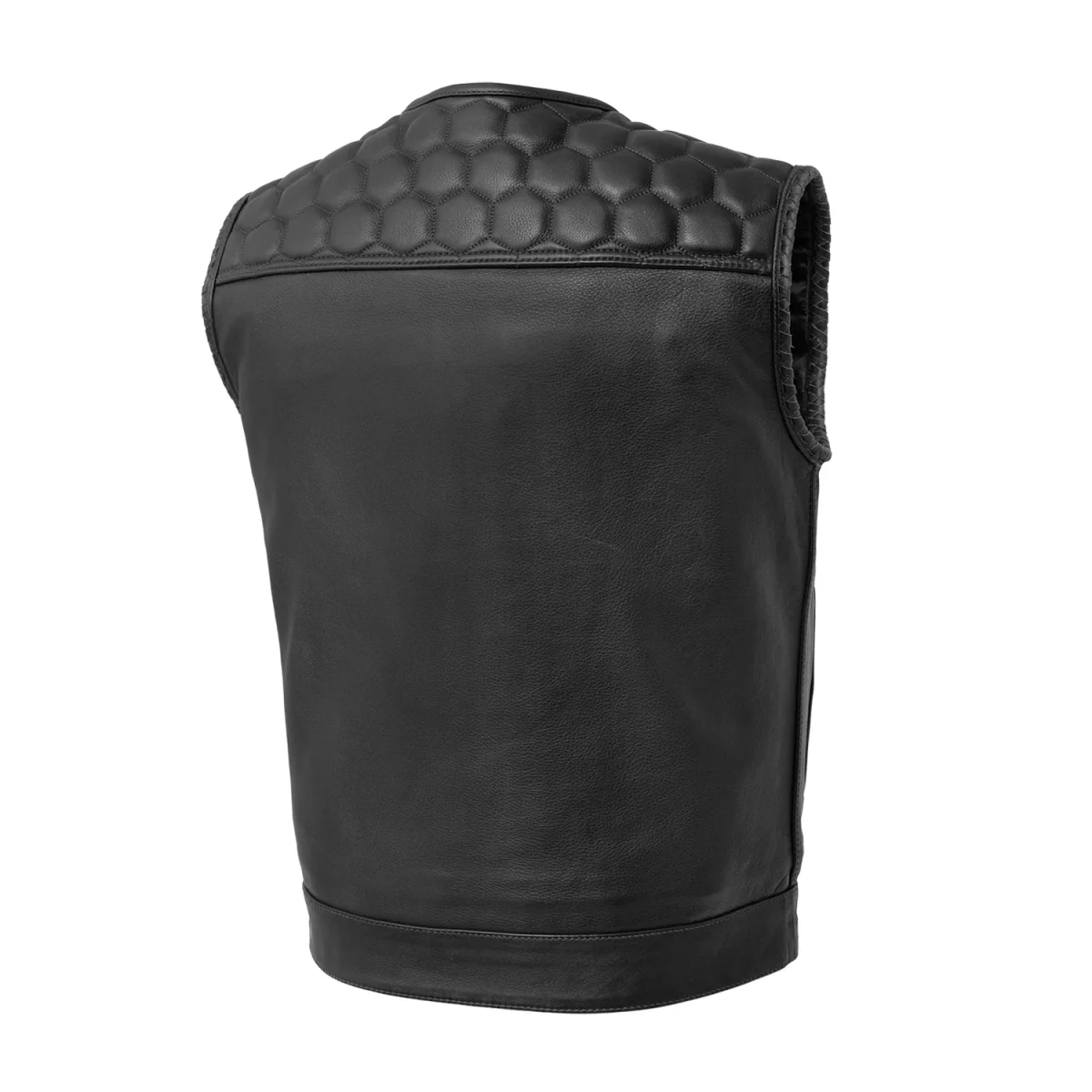 Hornet Men's Club Style Leather Vest - Image 7