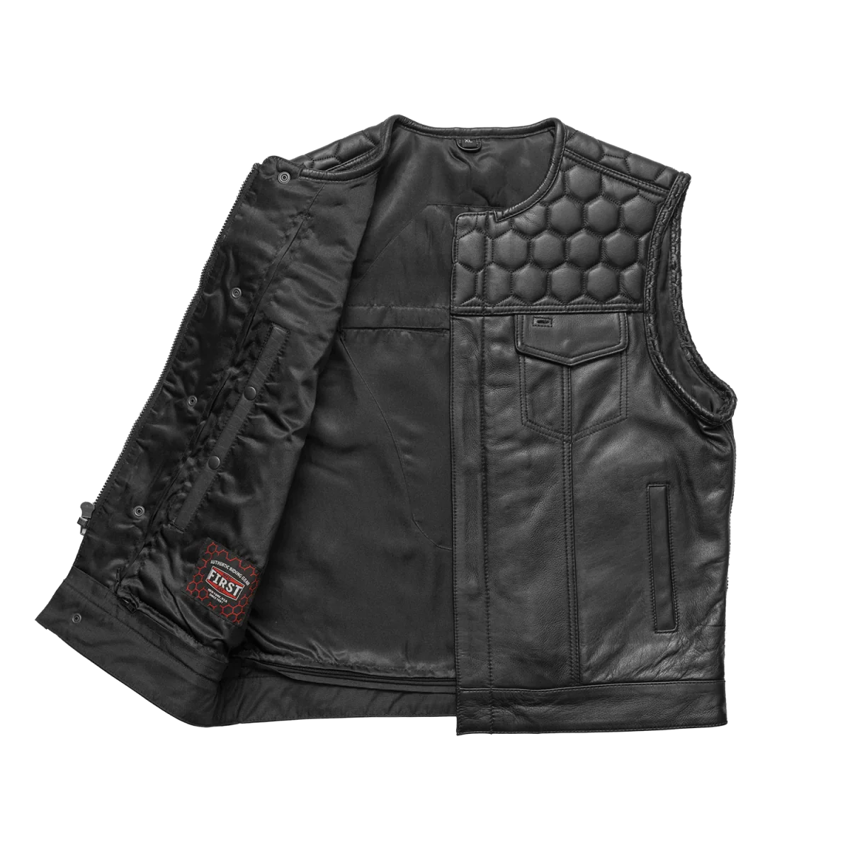 Hornet Men's Club Style Leather Vest - Image 8