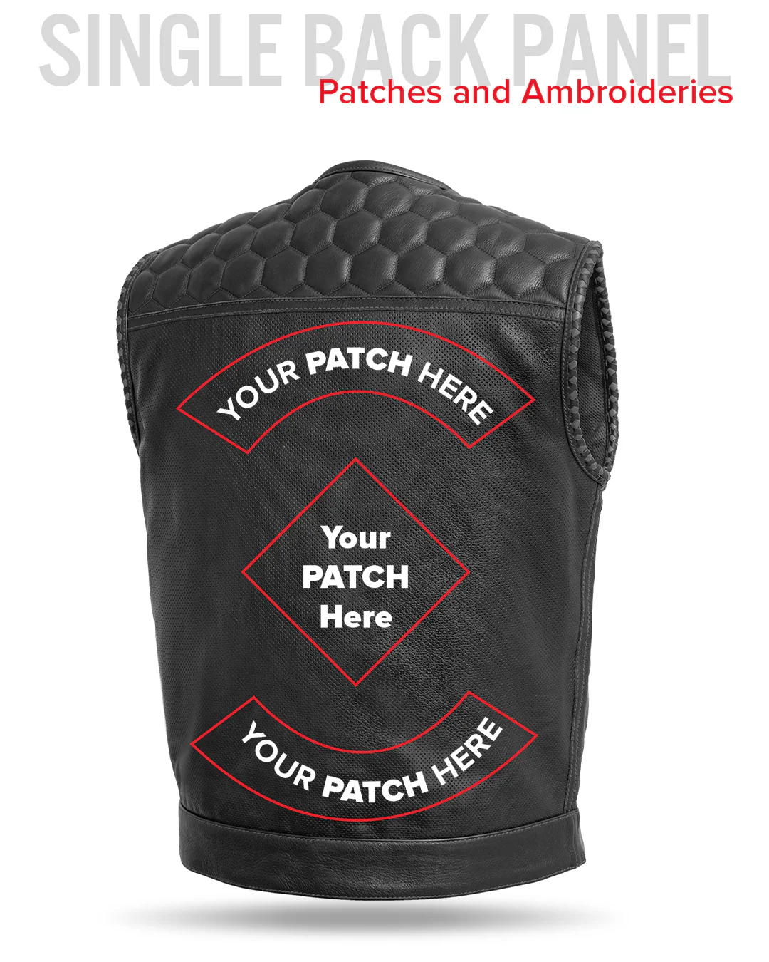 Hornet Perforated Men's Club Style Leather Vest - Image 22