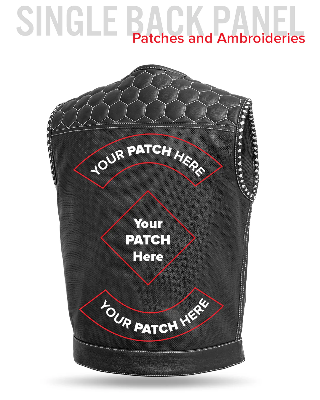 Hornet Perforated Men's Club Style Leather Vest - Image 24