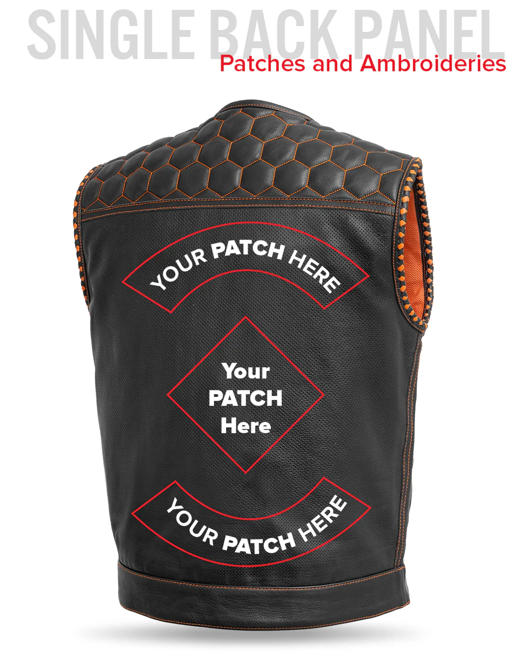 Hornet Perforated Men's Club Style Leather Vest - Image 28