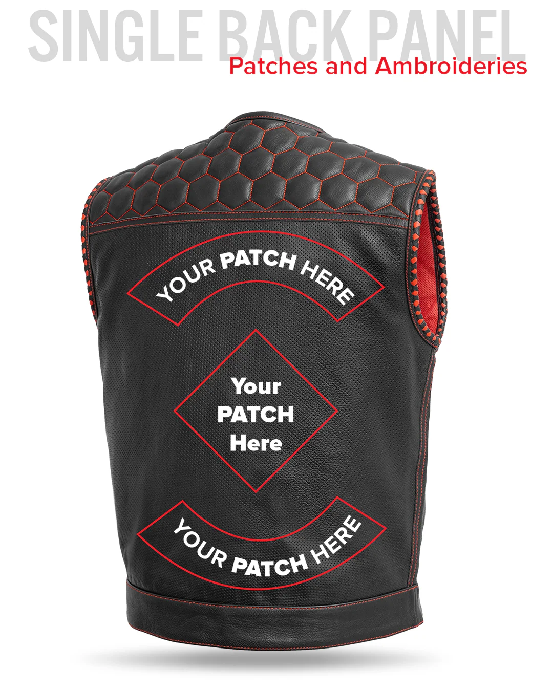 Hornet Perforated Men's Club Style Leather Vest - Image 30