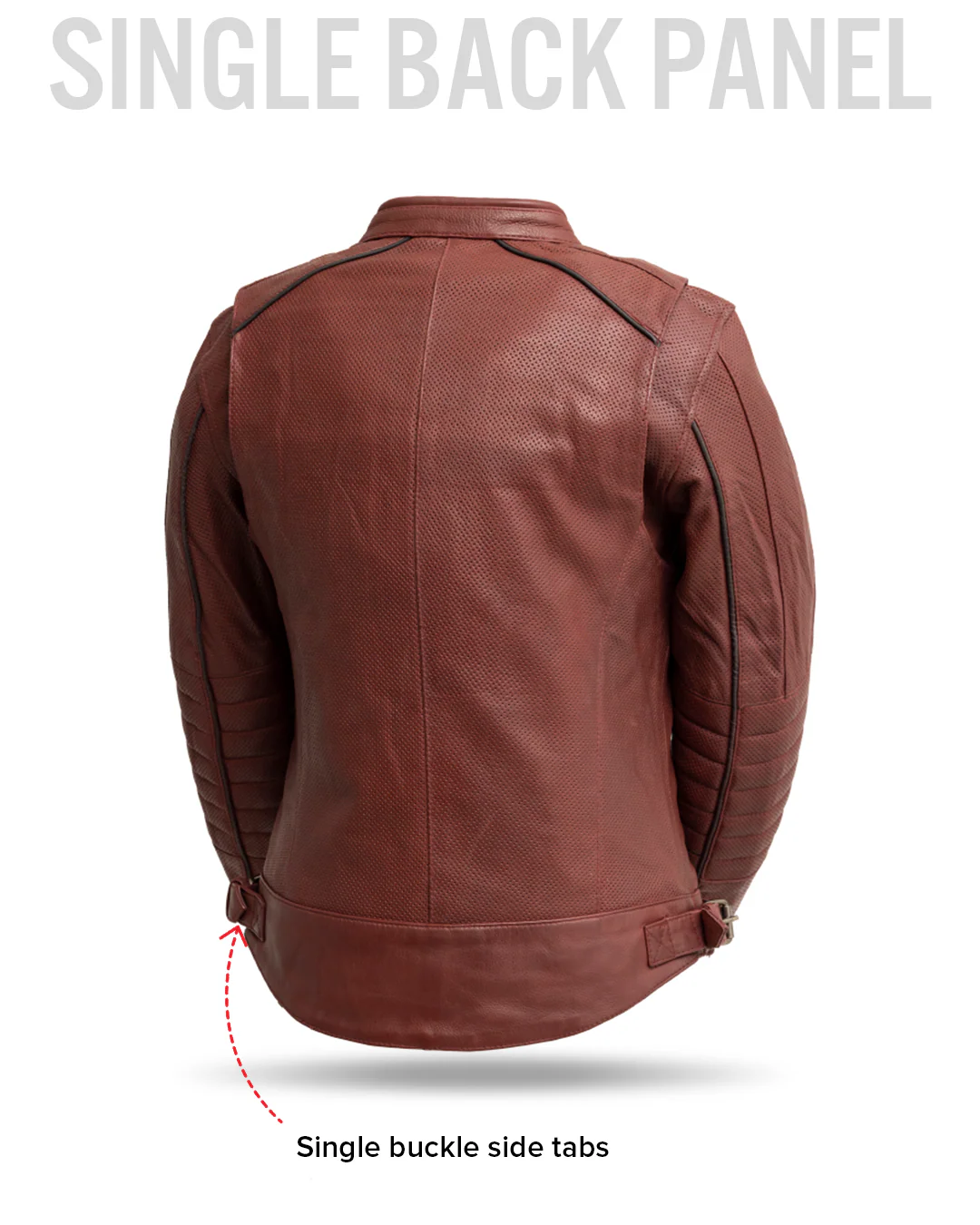 Jada - Women's Perforated Motorcycle Leather Jacket - Image 5