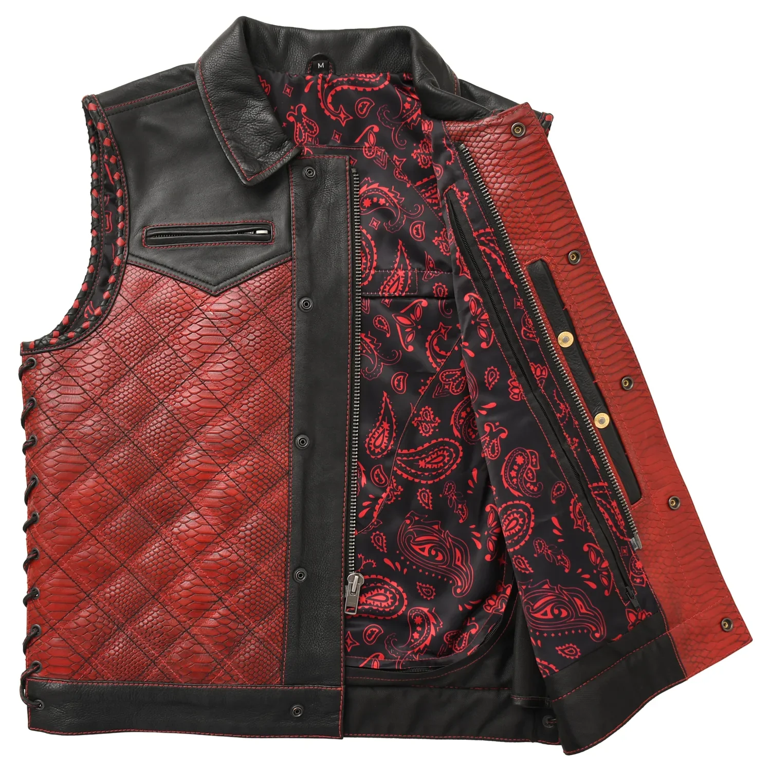 Kingsnake Men’s Motorcycle Leather Vest - Image 11